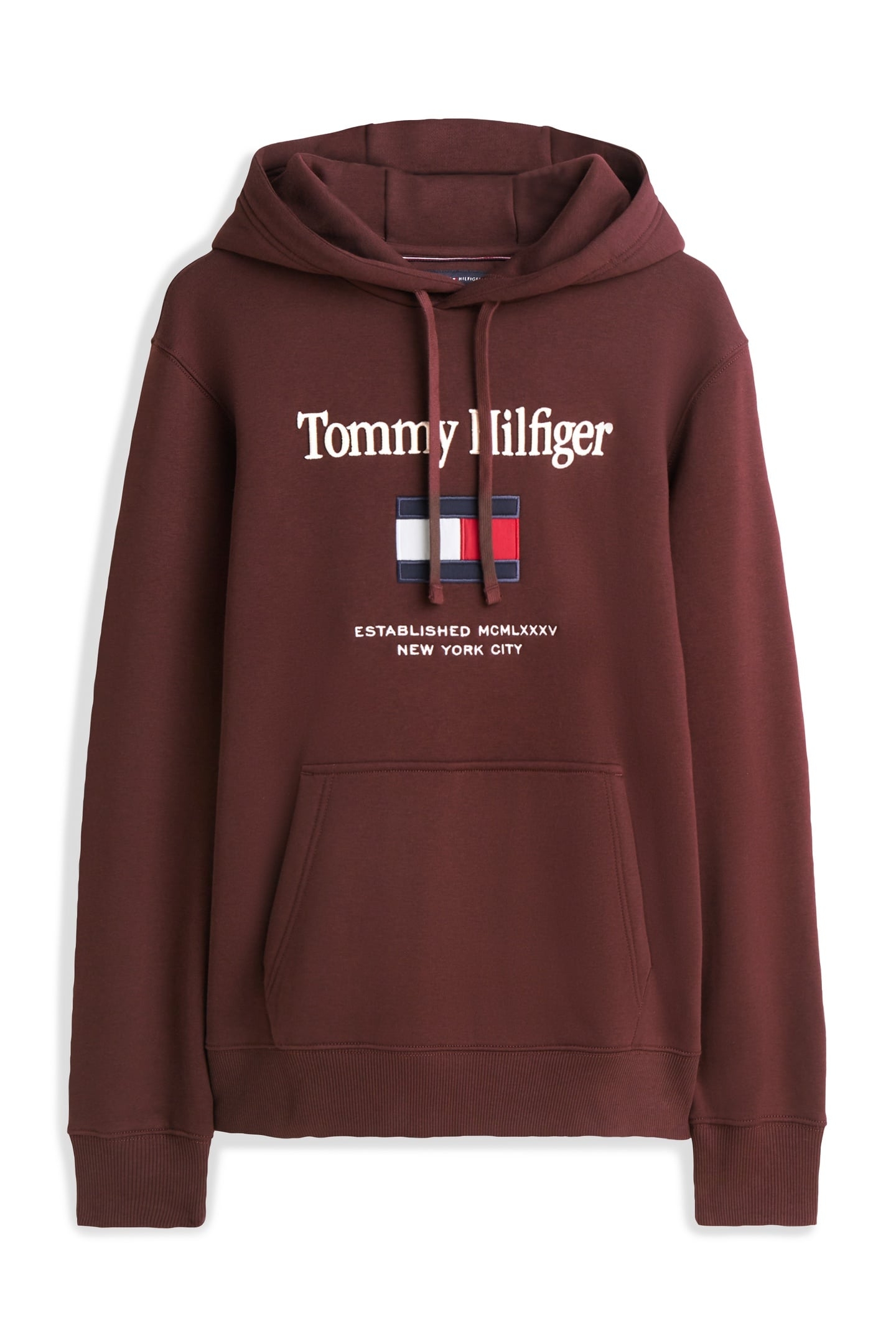 TOMMY EMBRO FLAG HOODIE CHOCOLATE 4