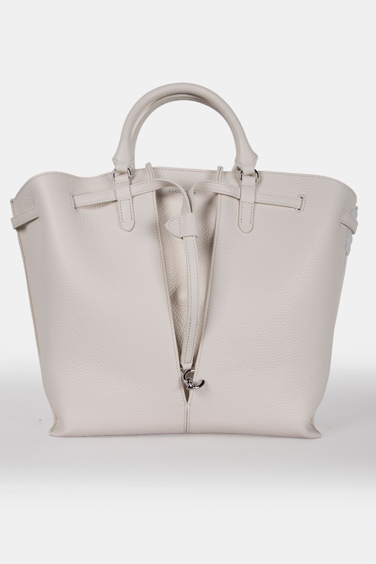 MEDIUM LEATHER TOTE BAG IN WHITE 2