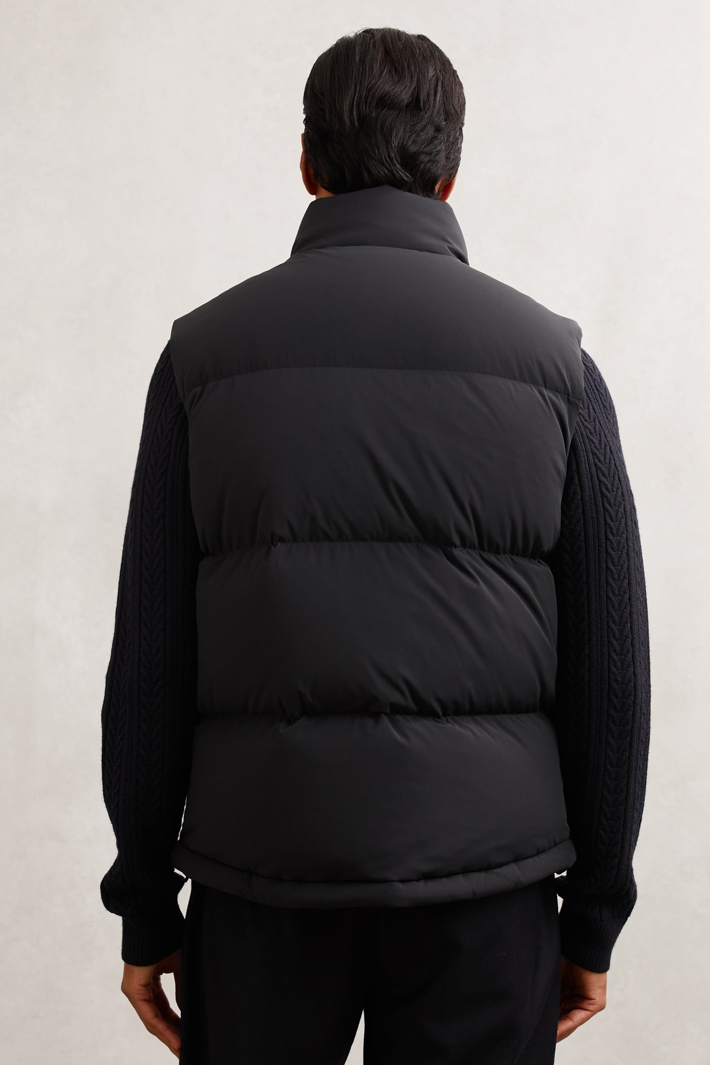 QUILTED ZIP THROUGH PUFFER GILET NAVY 3