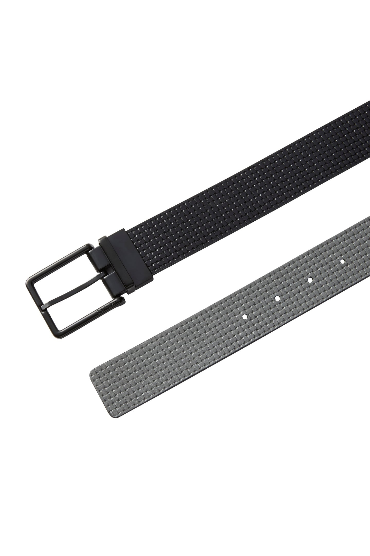 WARMTH BUCKLE EMBOSS BELT BLACK/CHARCOAL/MATTE BLACK 3
