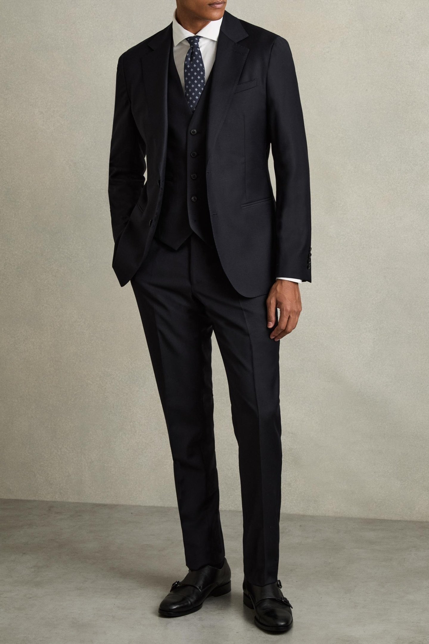 PLAIN WEAVE WAISTCOAT NAVY 1