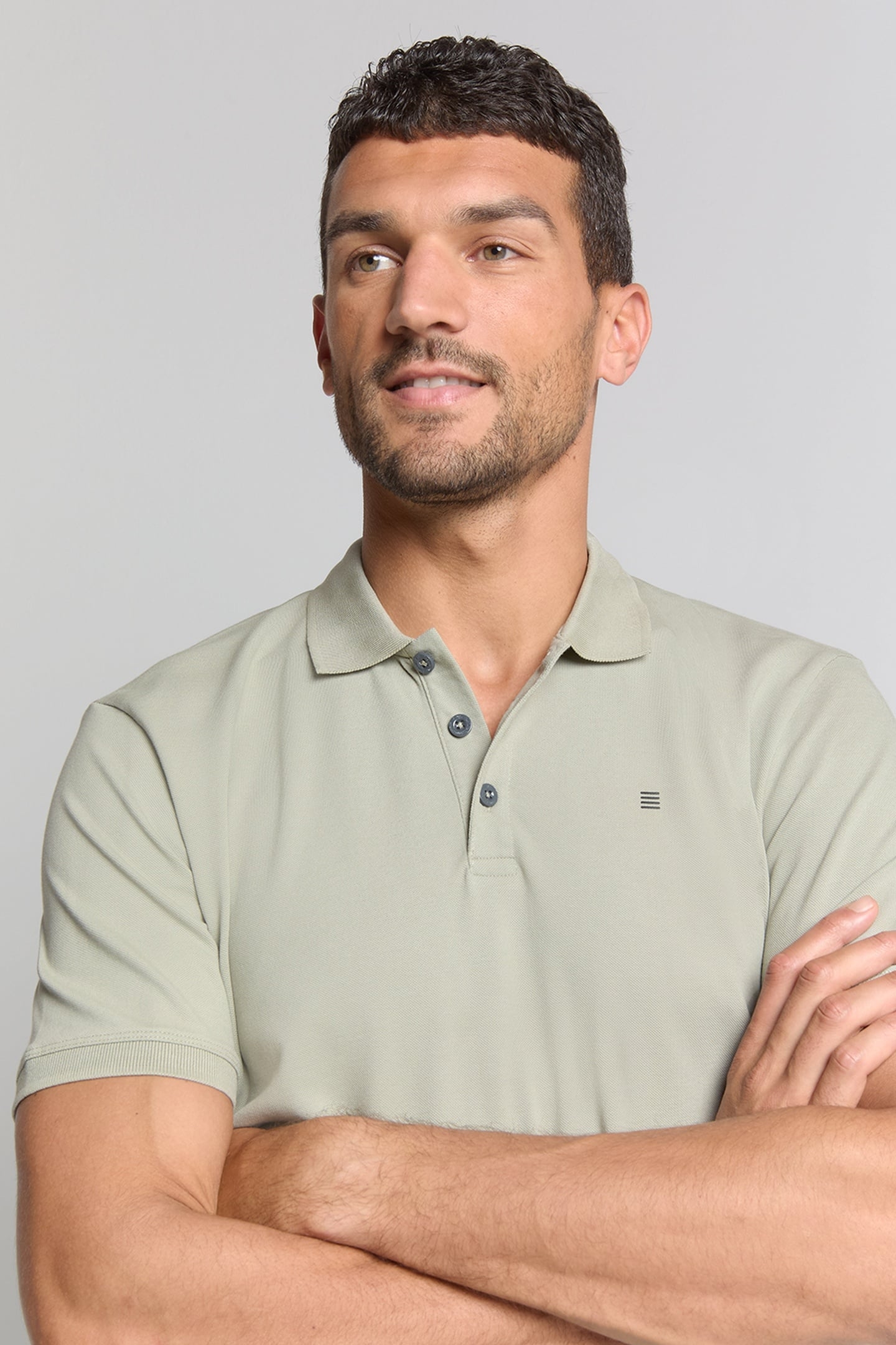 POLO PIQUE SOLID STRETCH SMOKE 2