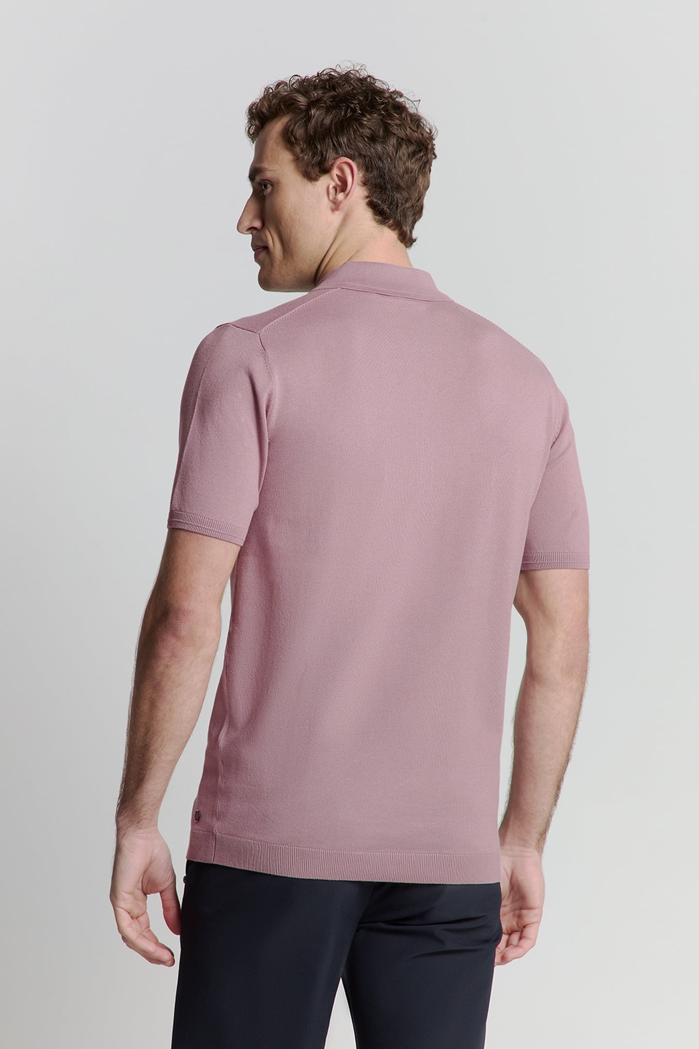 PULLOVER SHORT SLEEVE POLO ZIP SOLID MAUVE 2