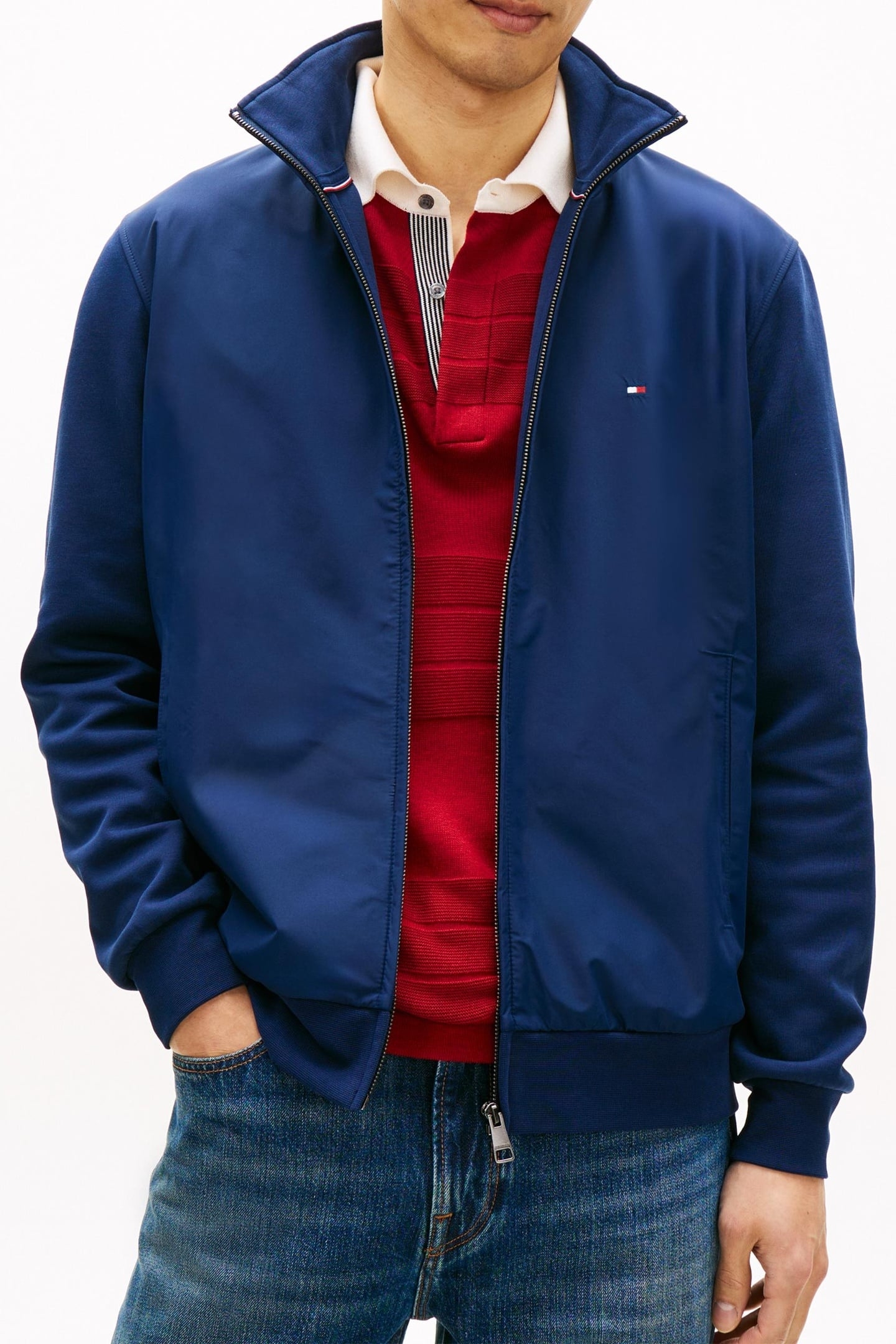 ESSENTIAL INTECHNO MIX ZIP THRU CARBON NAVY 3