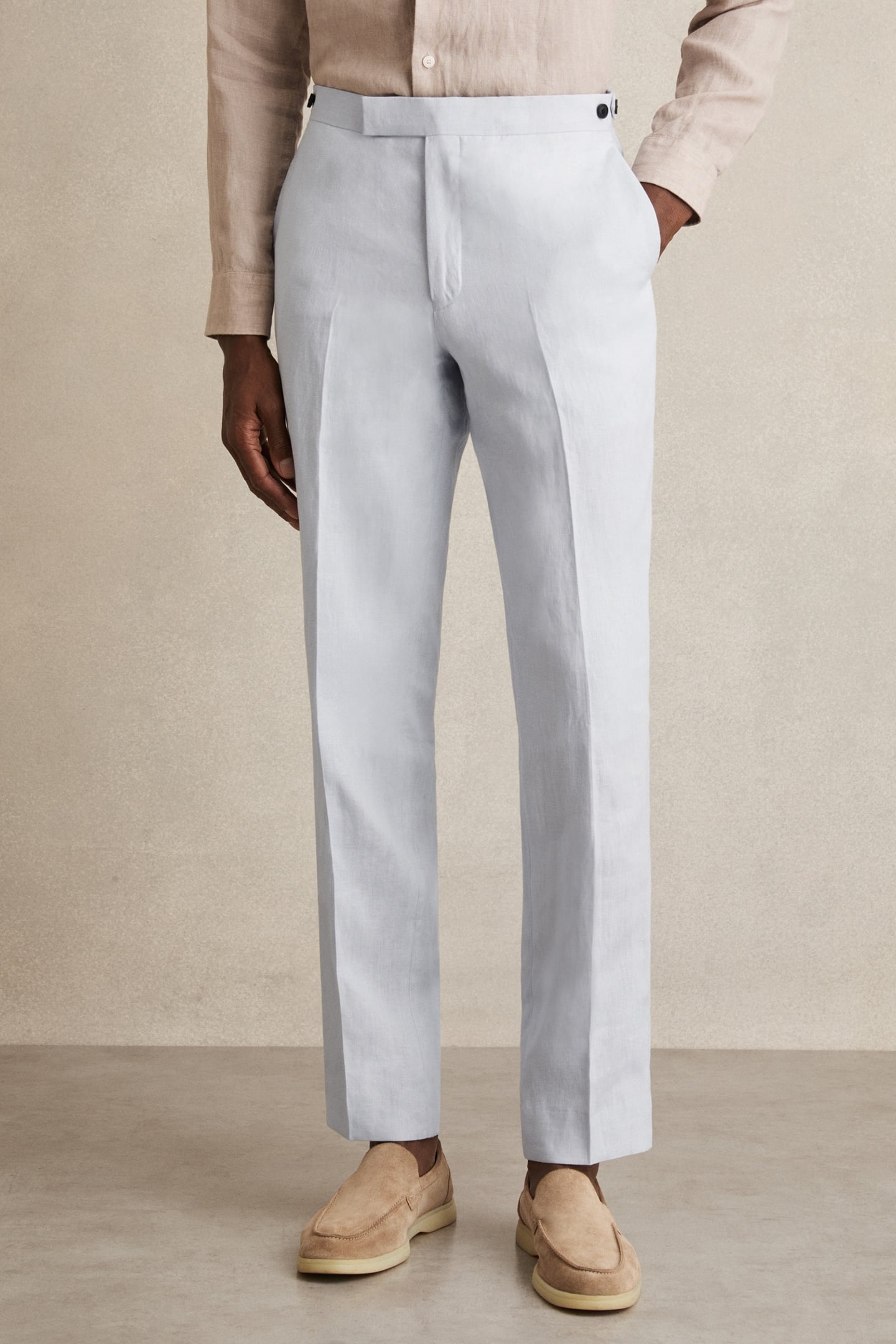 LINEN MIXER TROUSER SOFT BLUE 2