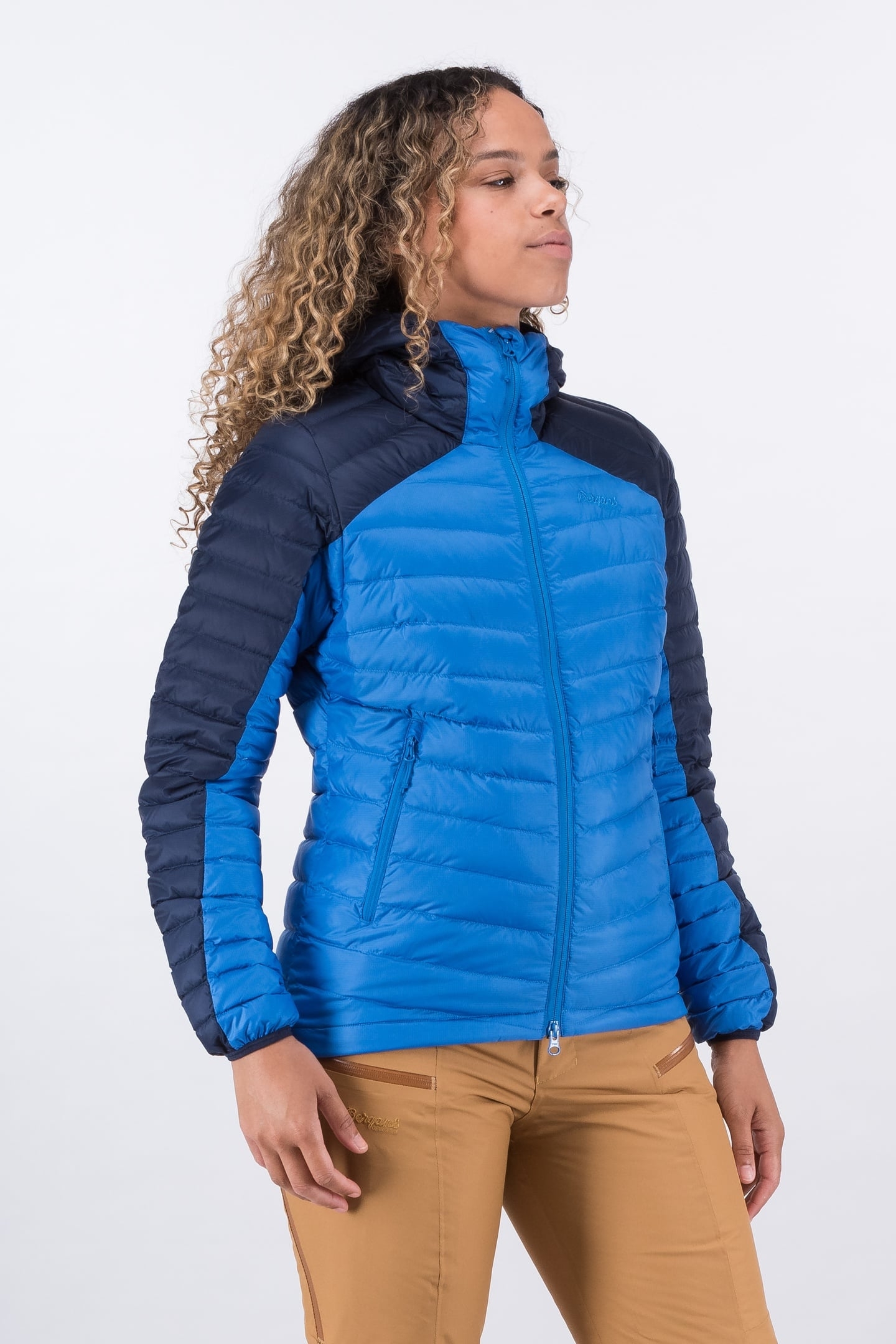 RØROS DOWN LIGHT W JKT W/HOOD STRONGBLUE/NAVY 4