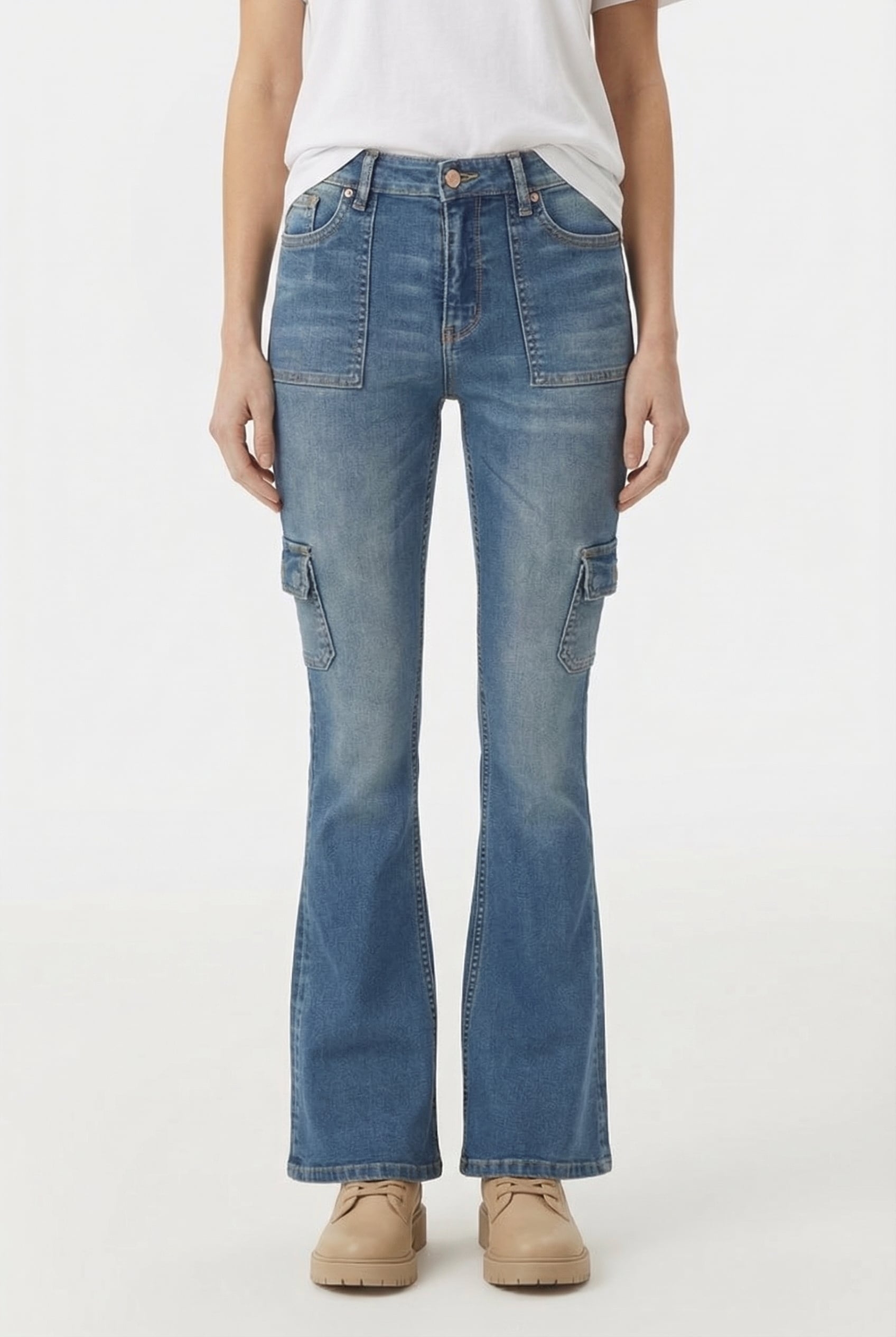 SUNRISE CARGO JEANS MID BLUE STONE 1