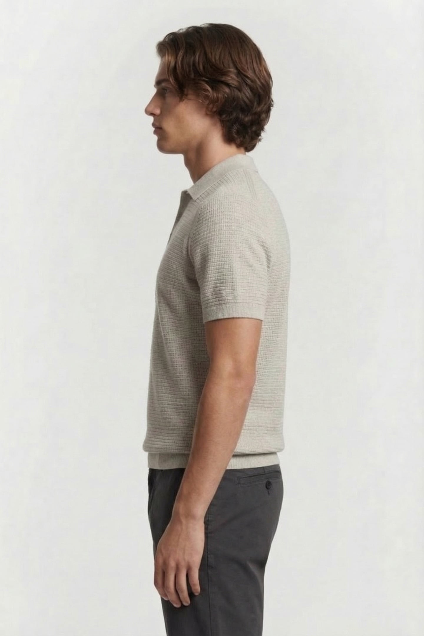 KOSTAS BUTTON POLO GHOST GREY 3