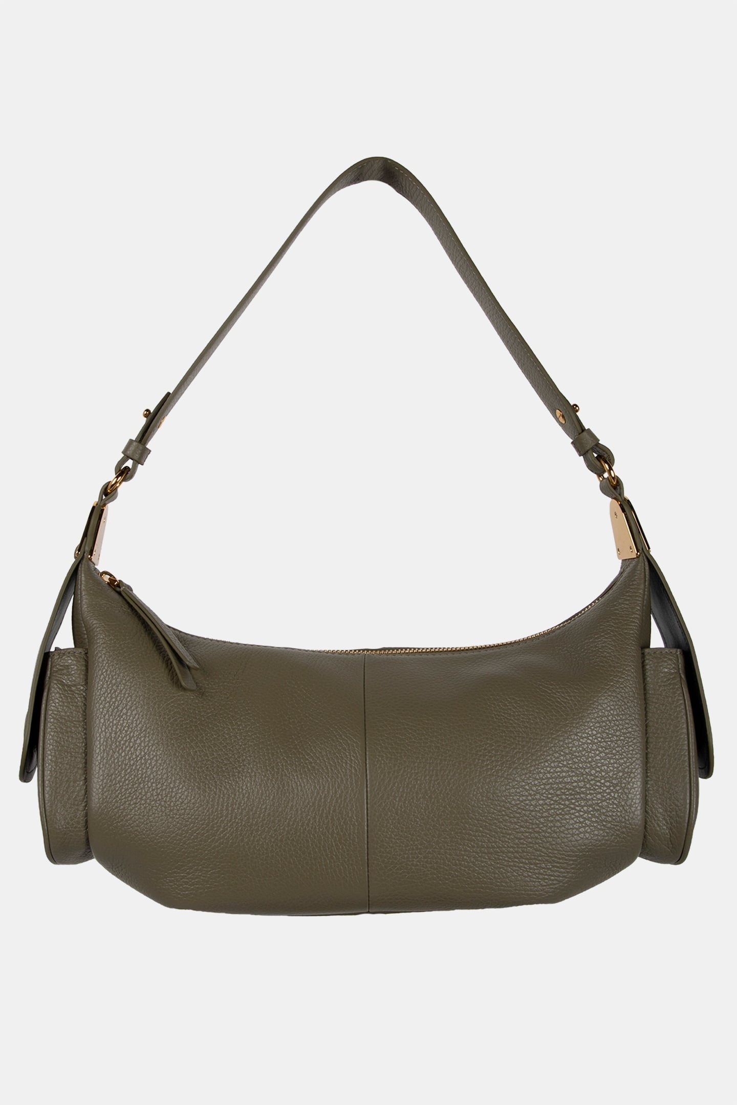 LEATHER SHOULDER BACK WITH POCKETS IN GREEN 2