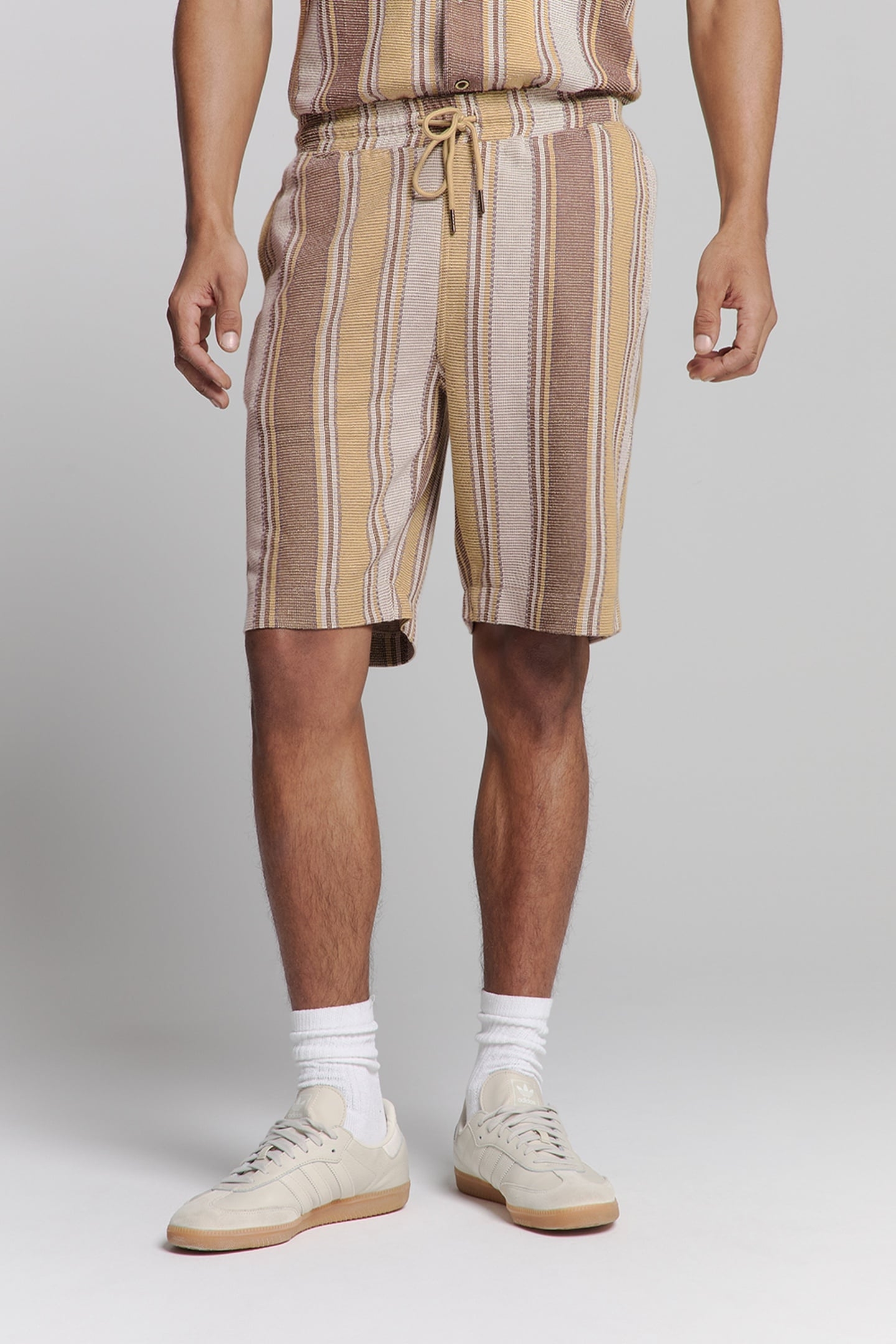 SHORT JERSEY MULTI COLOUR VERTICAL STRIPES YELLOW 1