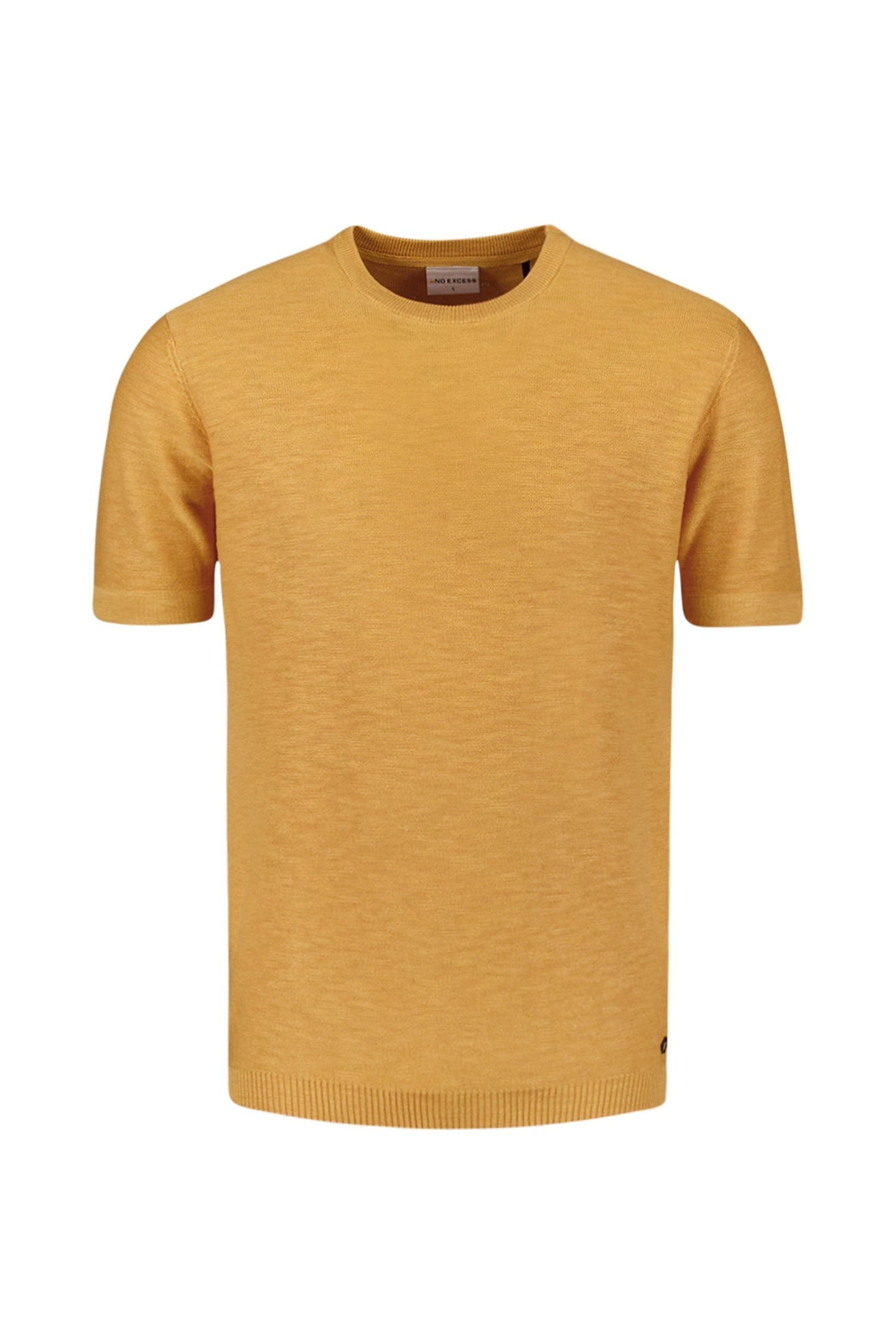 PULLOVER SHORT SLEEVE CREWNECK SOLID SLUB KNIT YELLOW 4