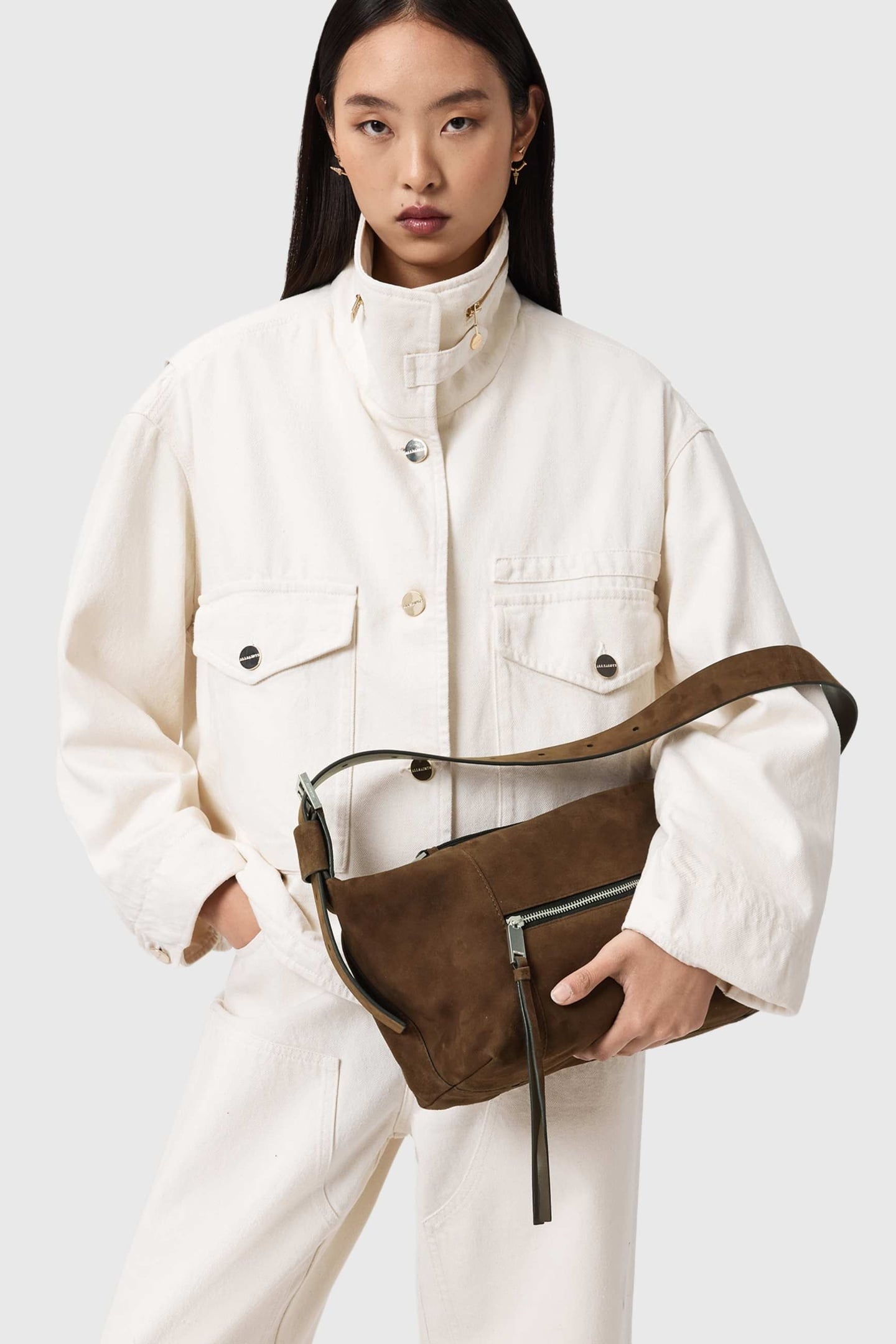 VEGA SUEDE SHLDR BAG FANGO BROWN 2