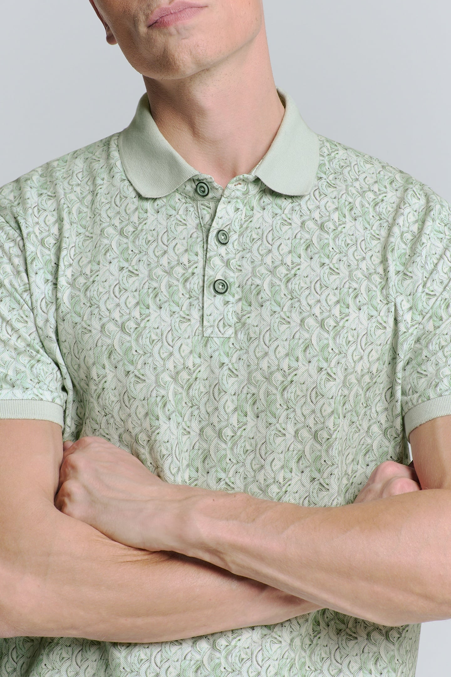 POLO PIQUE ALLOVER PRINTED GREEN 6