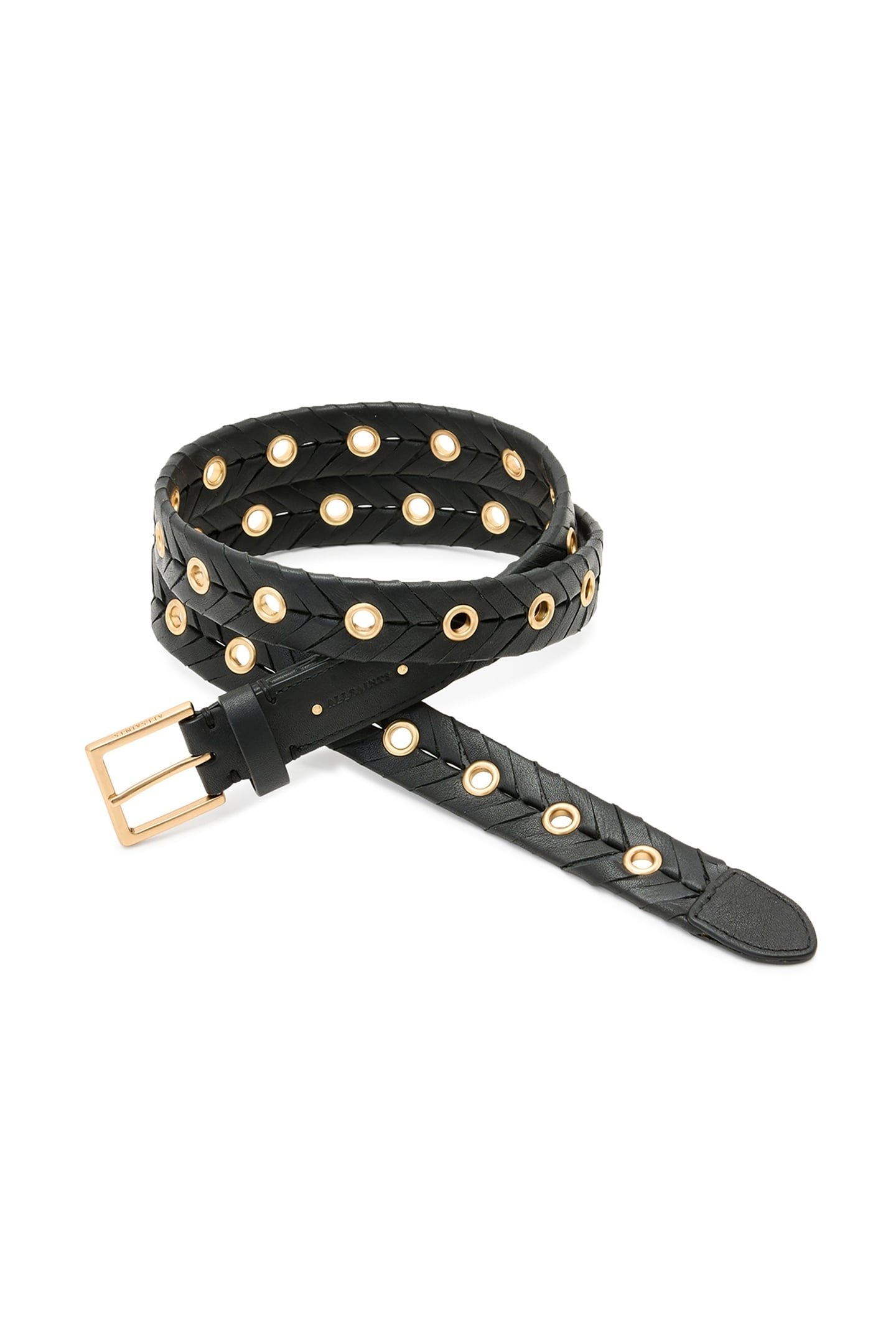 ALICE WOVEN BELT BLACK/WARM BRASS 2