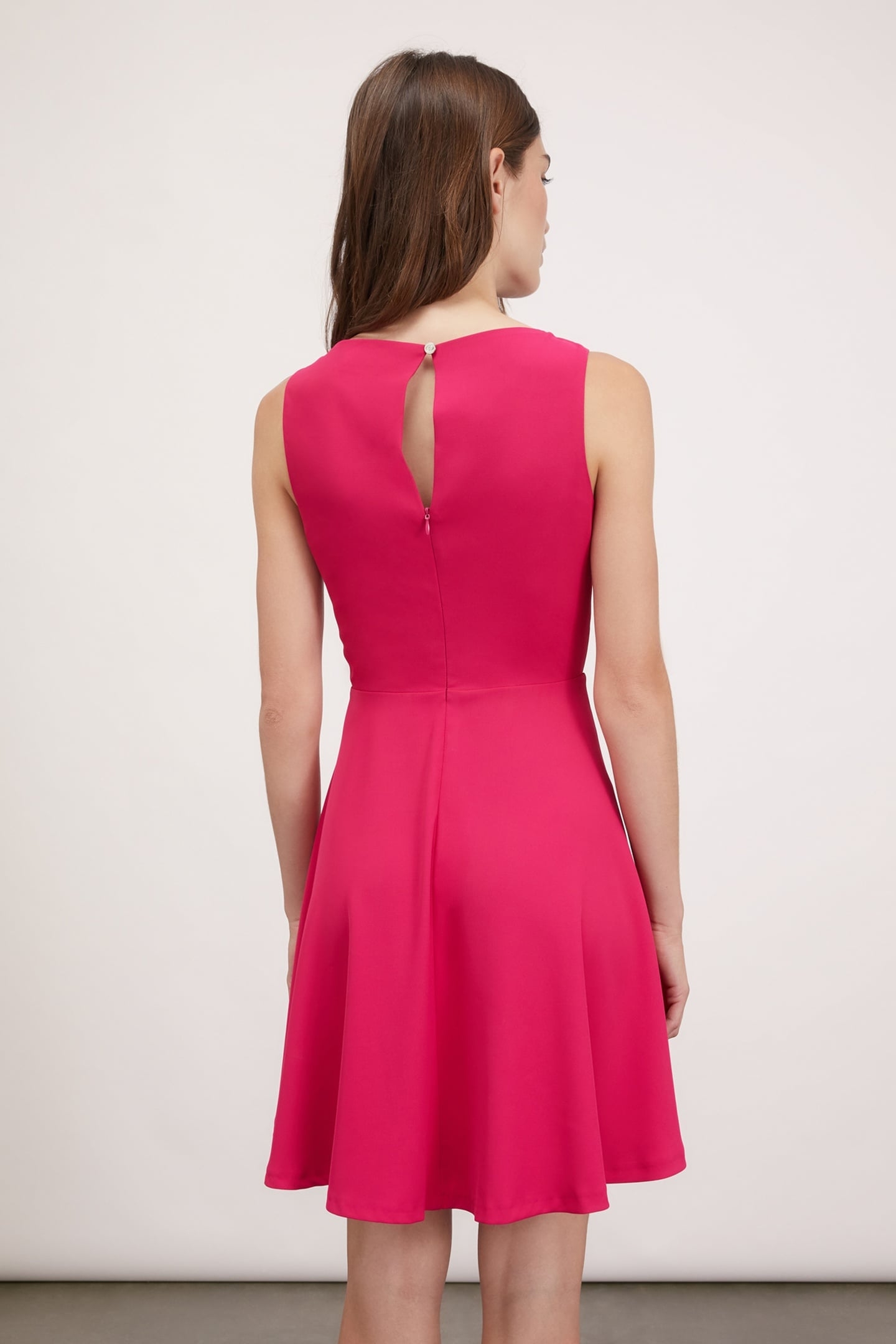 CREPE FABRIC MINI DRESS FUCHSIA 2