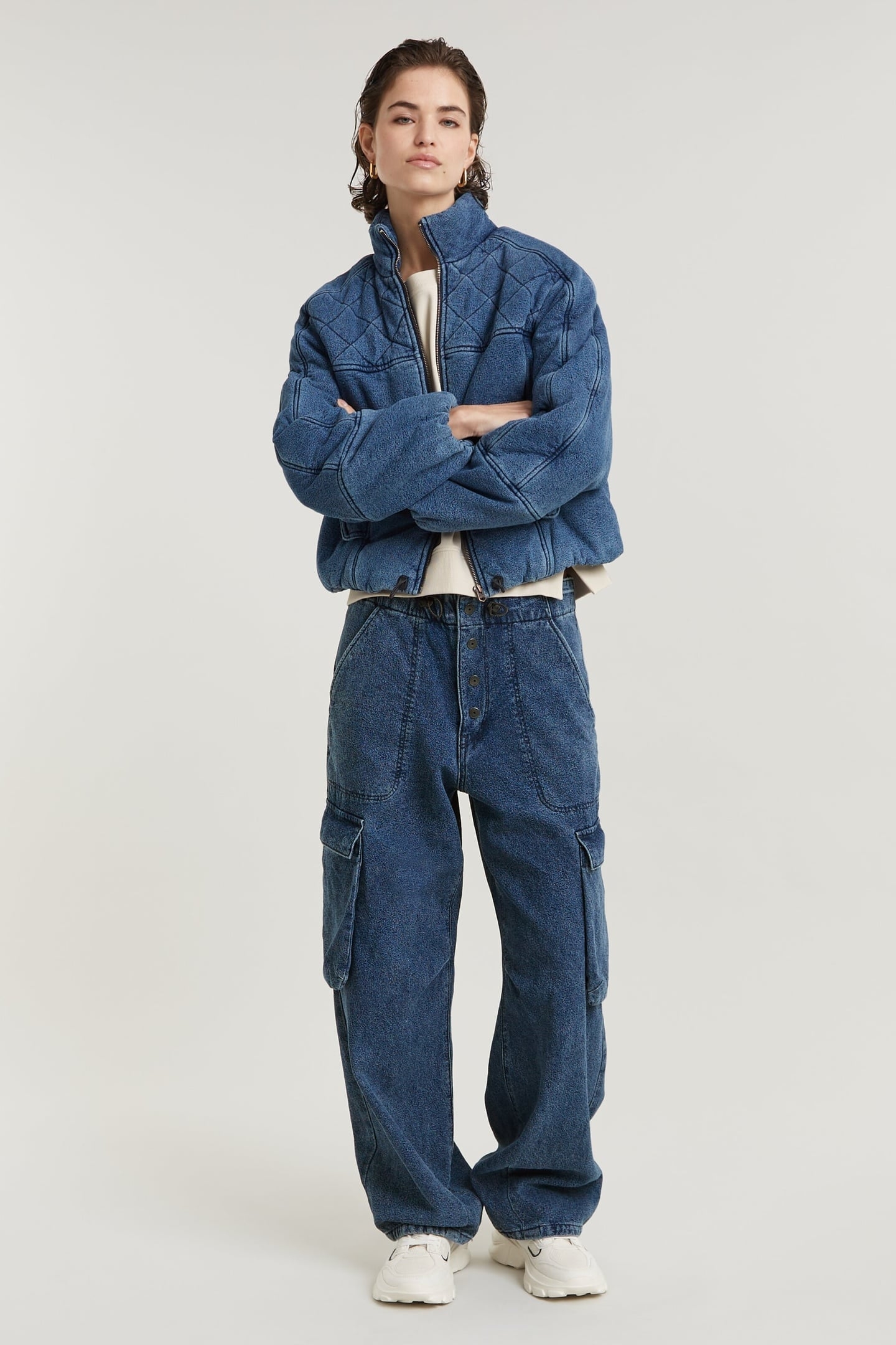 COCOON PANTS JEANS FADED INDIGO SHIELD 1