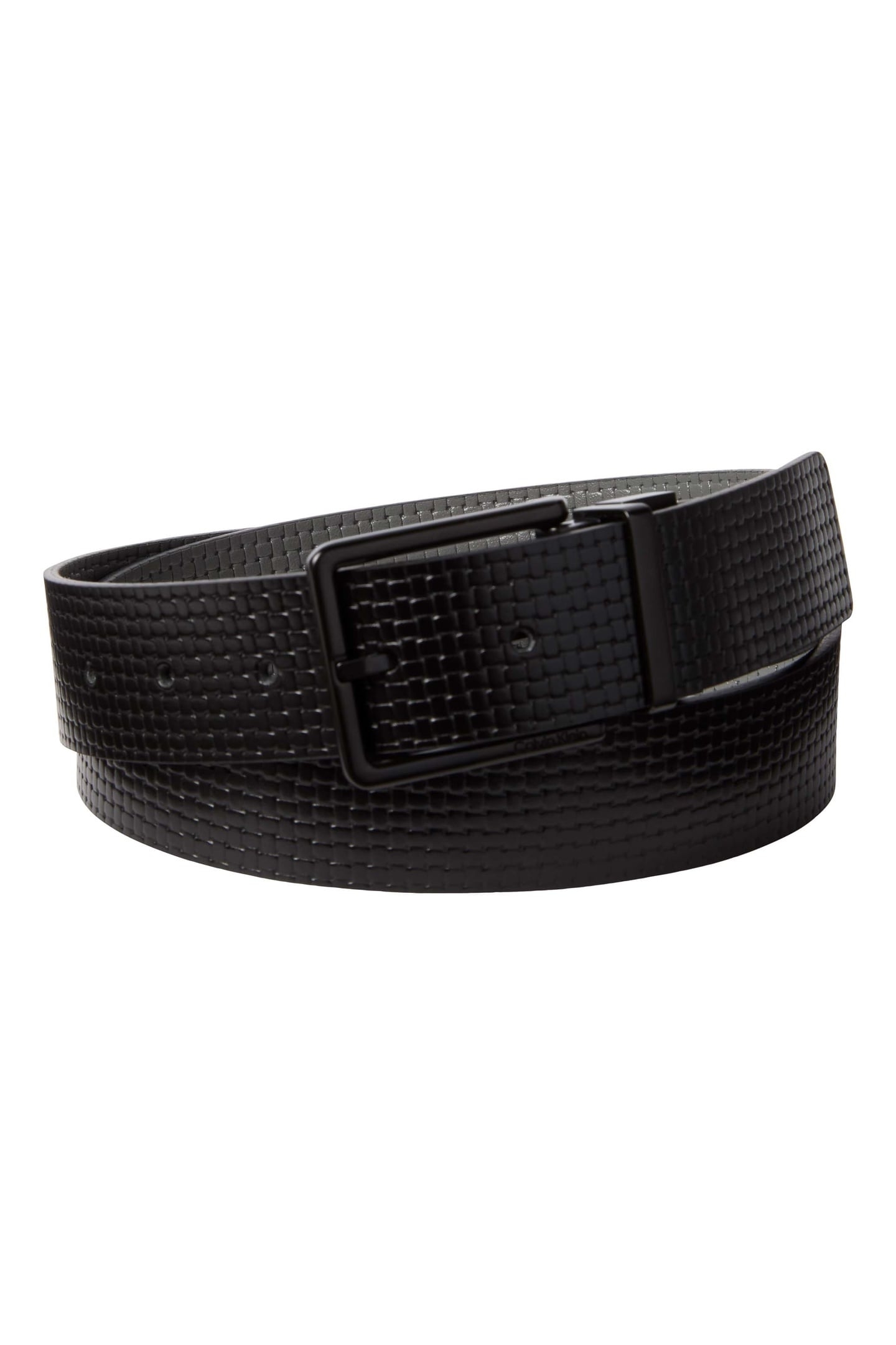 WARMTH BUCKLE EMBOSS BELT BLACK/CHARCOAL/MATTE BLACK 1