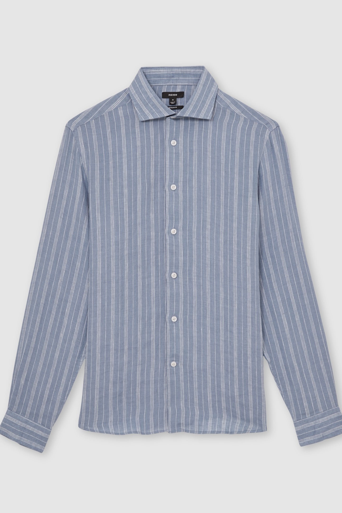 LS LINEN SHIRT AIRFORCE BLUE/WHITE 4