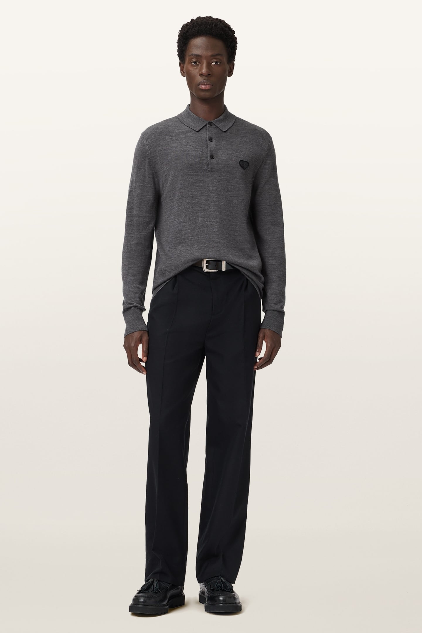 LVER MERINO LS POLO MONUMENT GREY 4