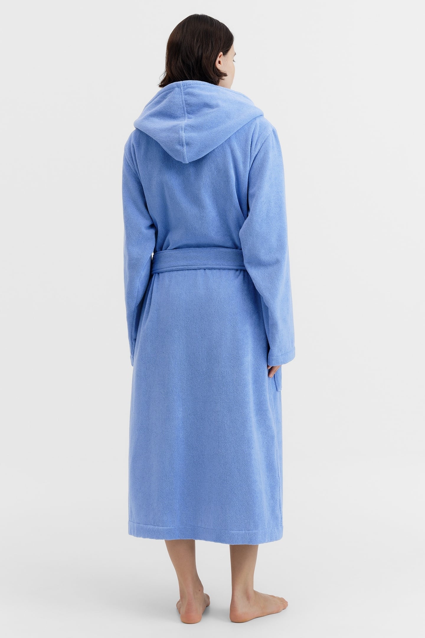 UNISEX HOODED BATHROBE CLEAR BLUE 5