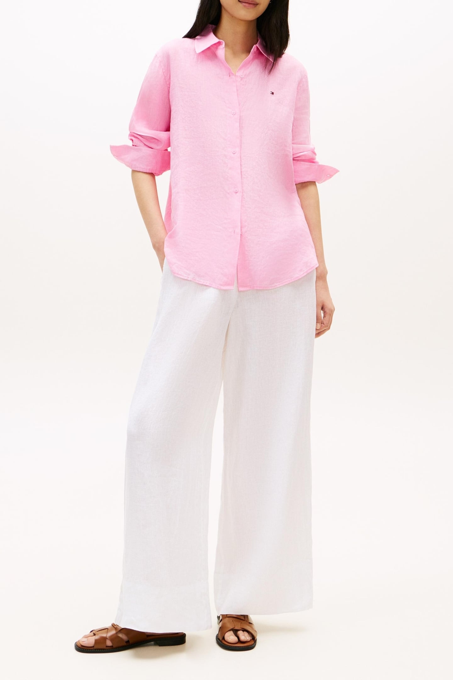 ESSENTIAL LINEN RELAXED LS SHIRT ROSE PETAL 1