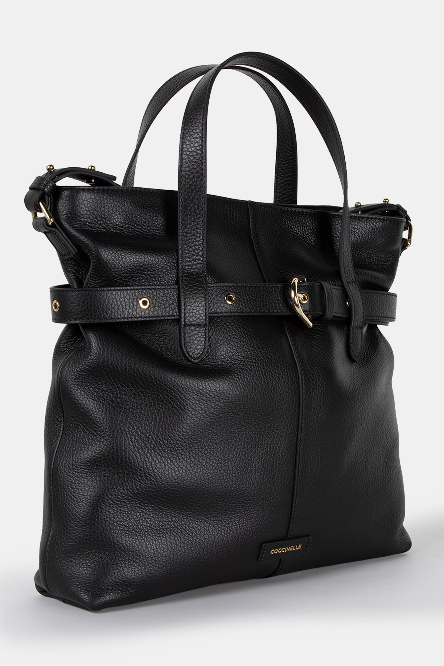 LARGE LEATHER TOTE BAG IN BLACK 3
