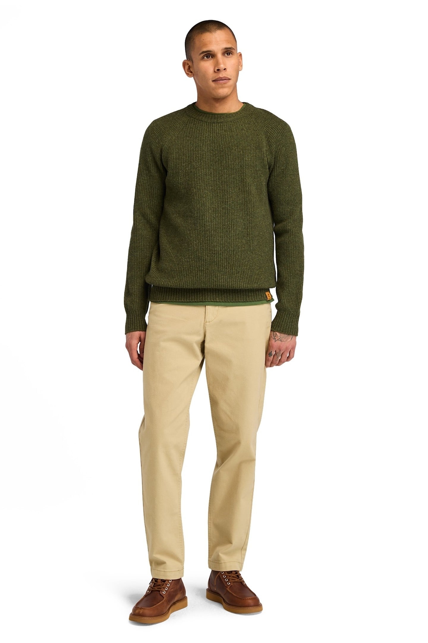PHILLIPS BROOK RAGLAN SLEEVE CREW NECK DARK OLIVE 4
