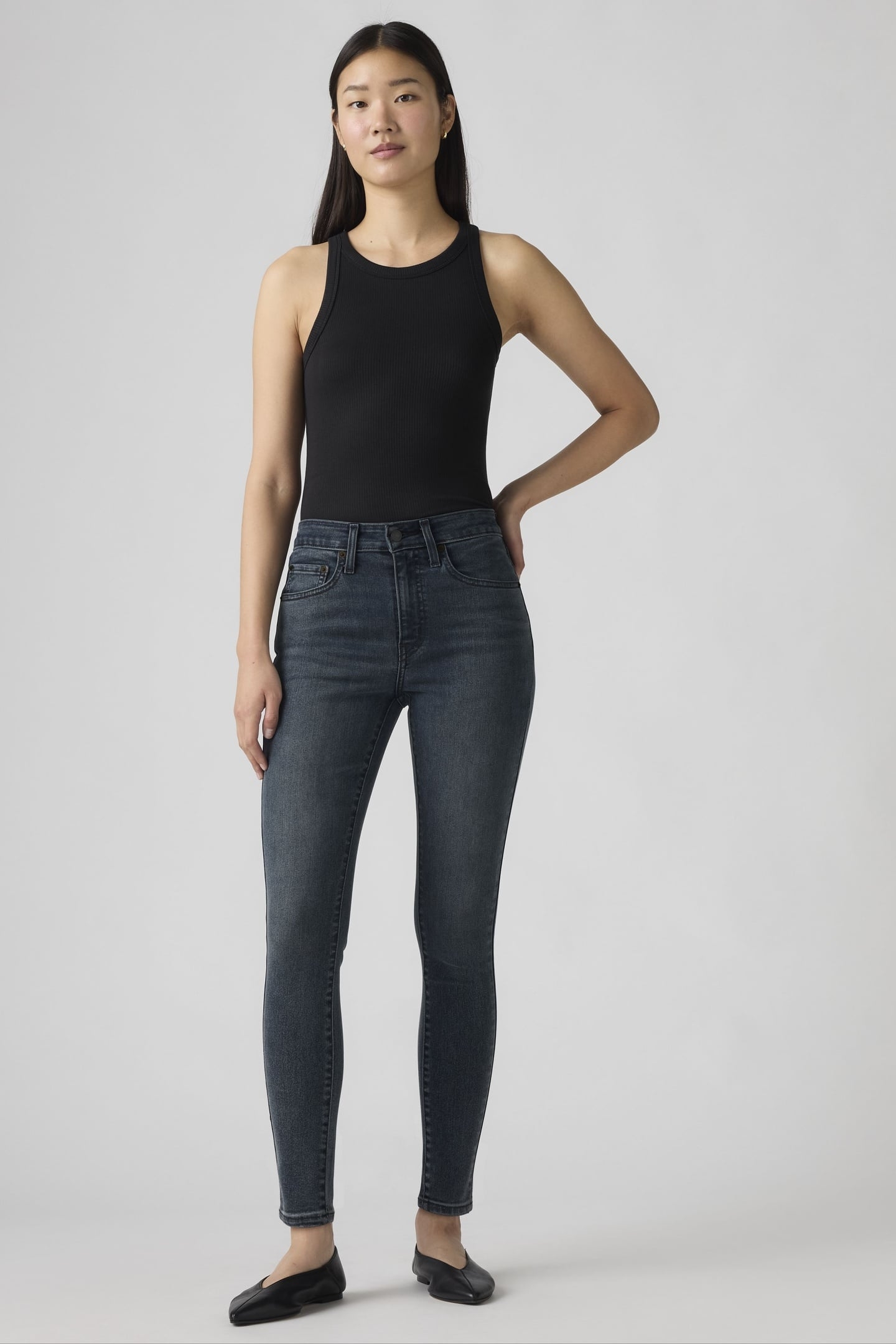 721™ HIGH RISE SKINNY JEANS BLACK 2