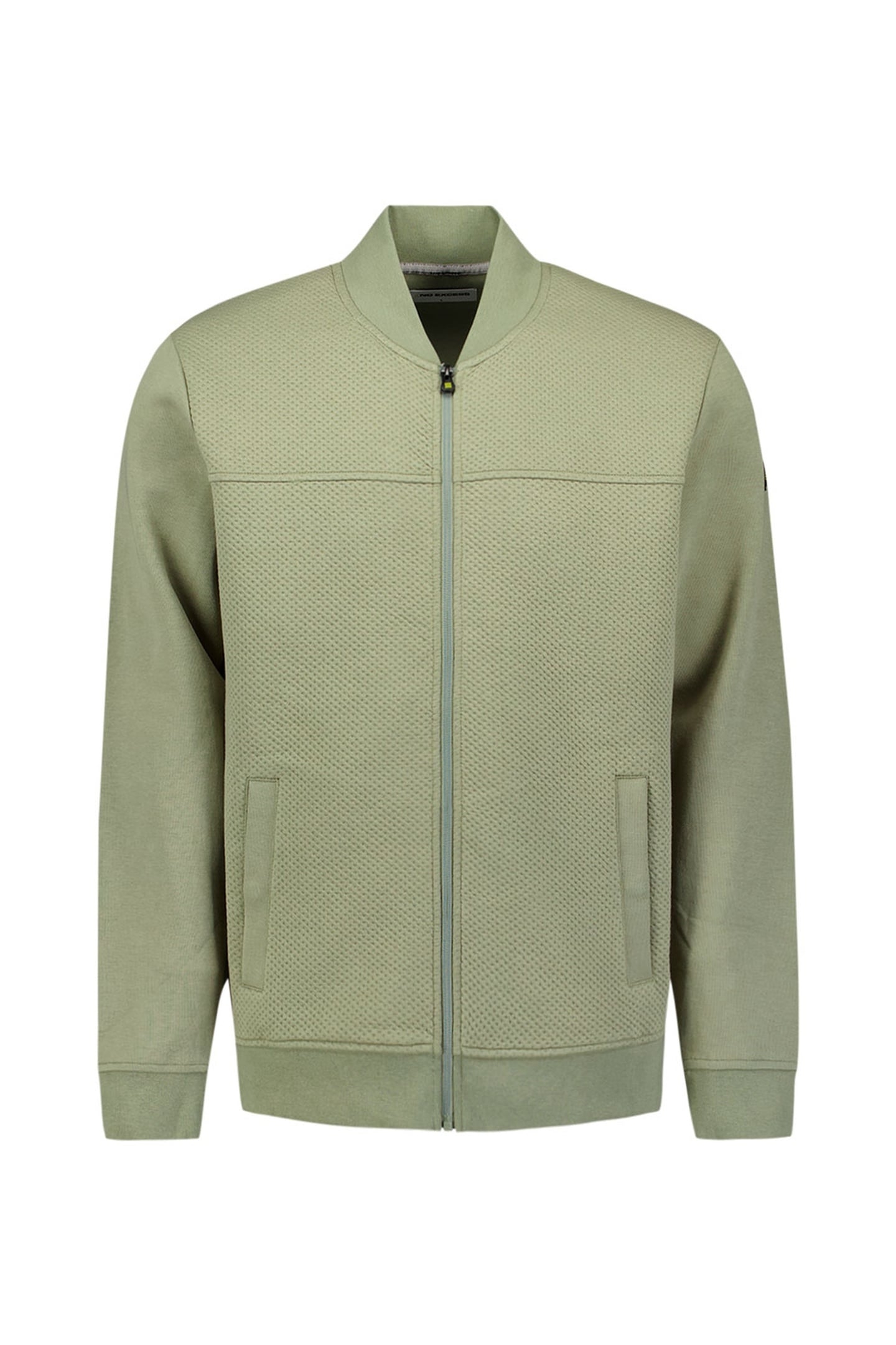 SWEATER FULL ZIPPER JACQUARD MIX BOMBER LIGHT ARMY 5