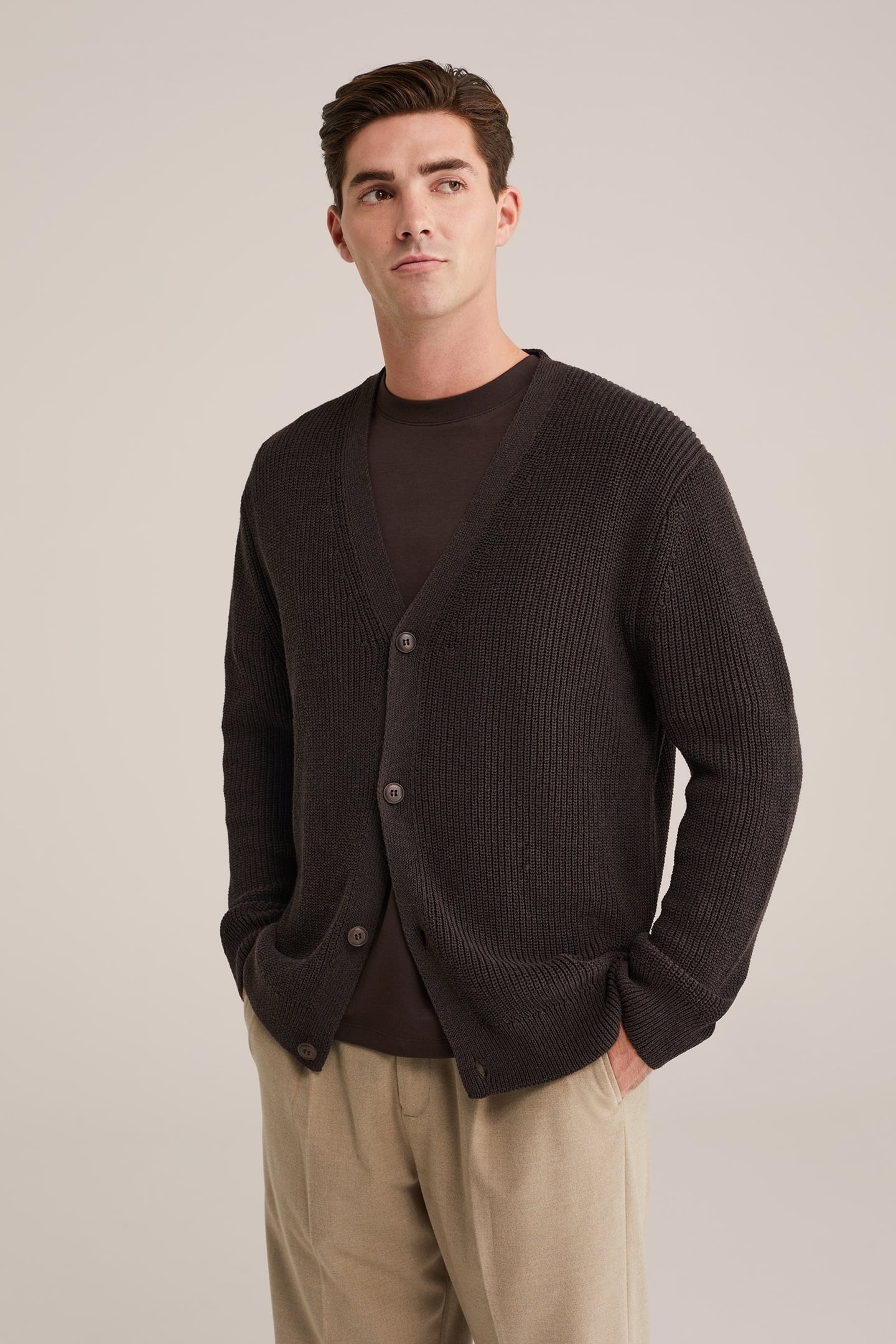 CARDIGAN DARK BROWN 1