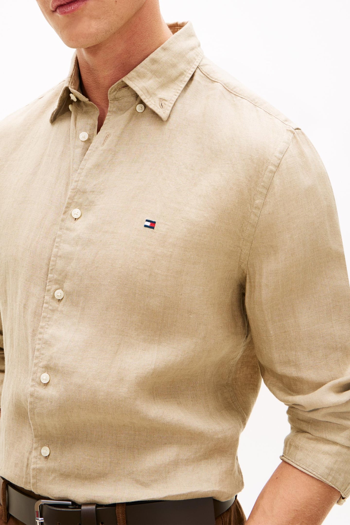 PIGMENT DYED LINEN SHIRT SANDALWOOD 4