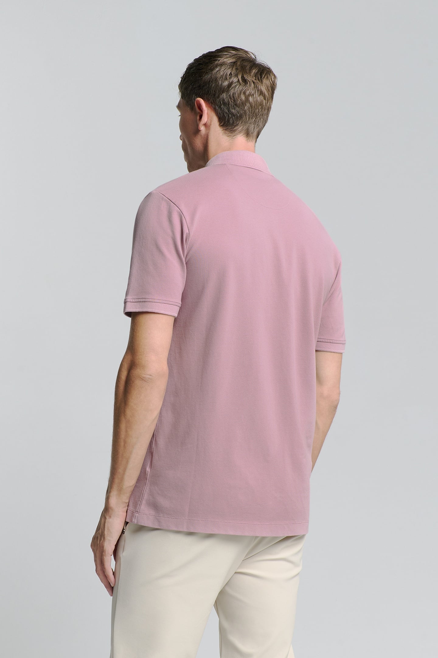 POLO PIQUE GARMENT DYED MAUVE 2