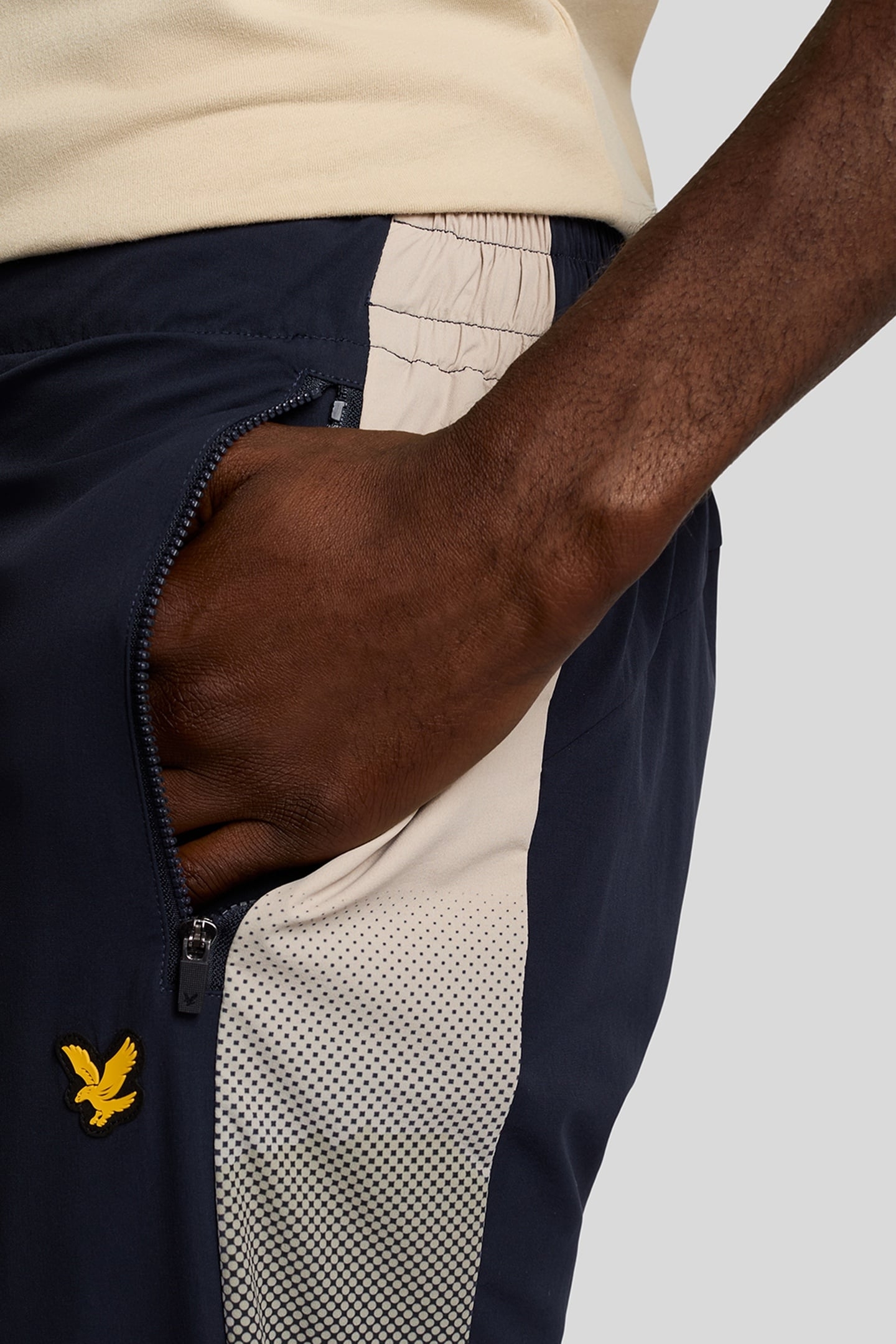 GRADIENT COLOUR BLOCK TRACKIES DARK NAVY/COOL TAUPE 5