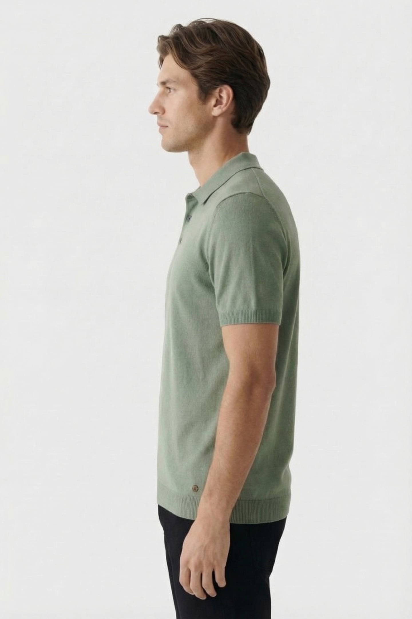 PULLOVER SHORT SLEEVE POLO BUTTON SOLID GREEN 3
