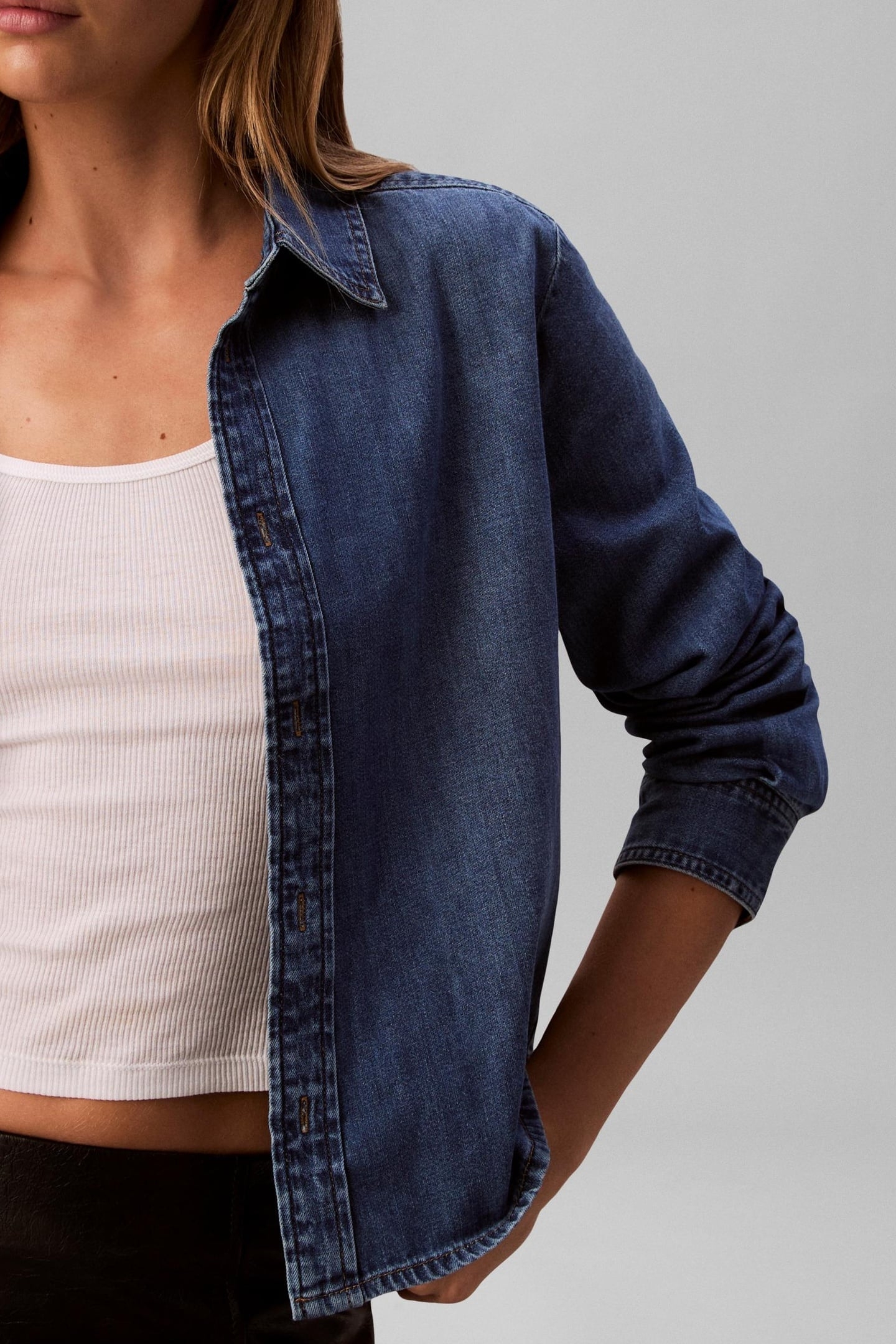 CROPPED LS SHIRT INDIGO HASTINGS 5