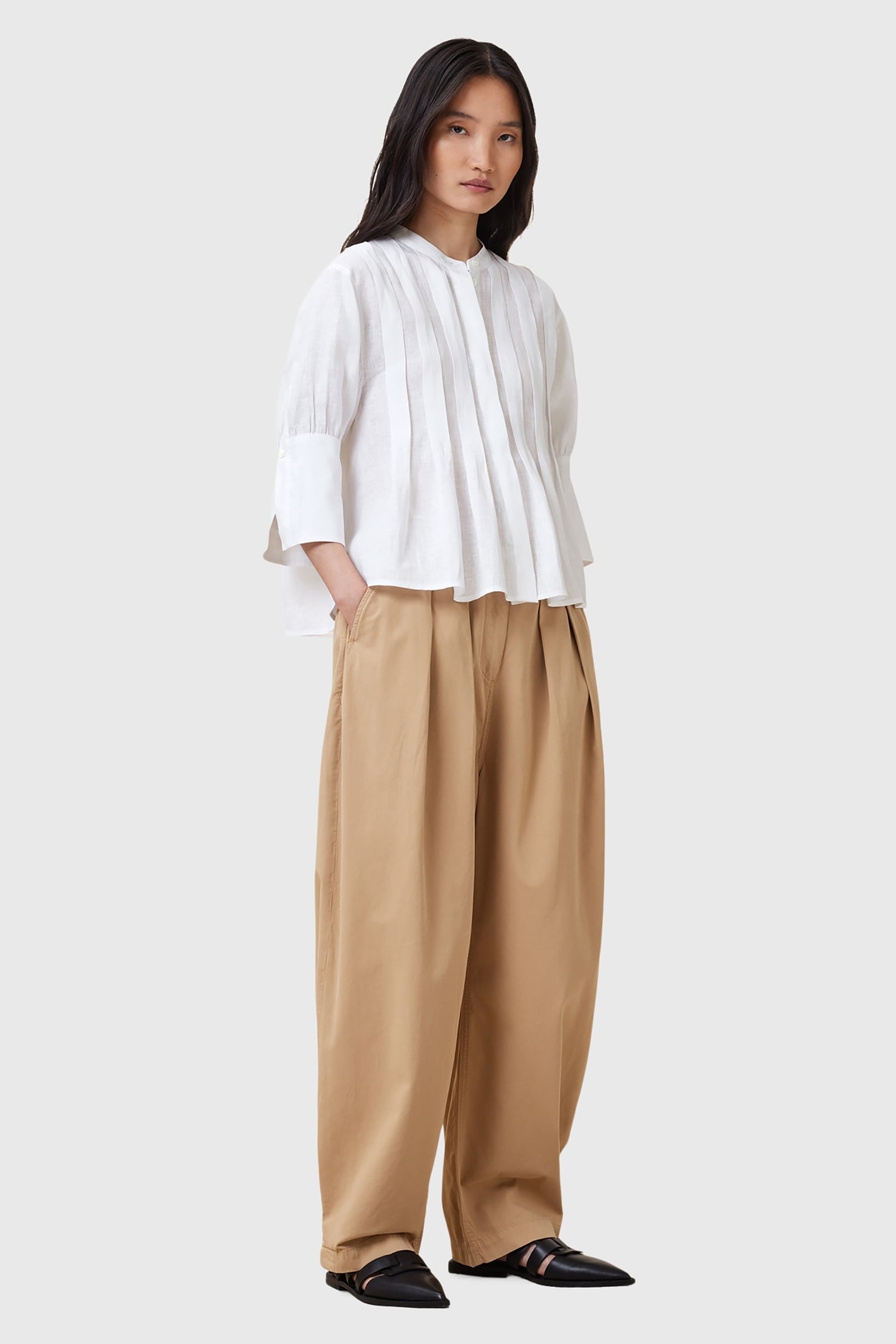 INARA LINEN SHIRT CHALK WHITE 1