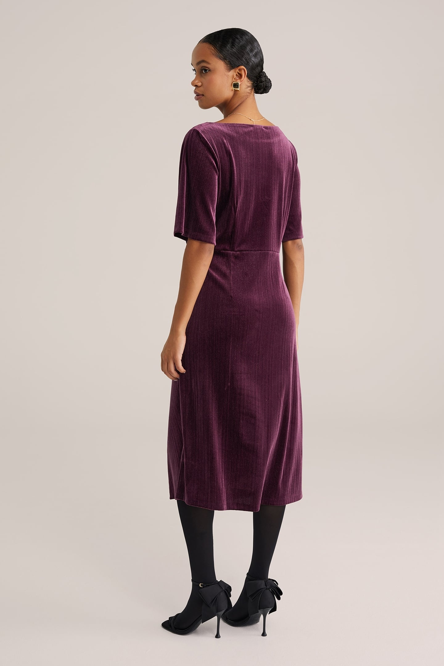 DRESS MID LENGTH AUBERGINE 3