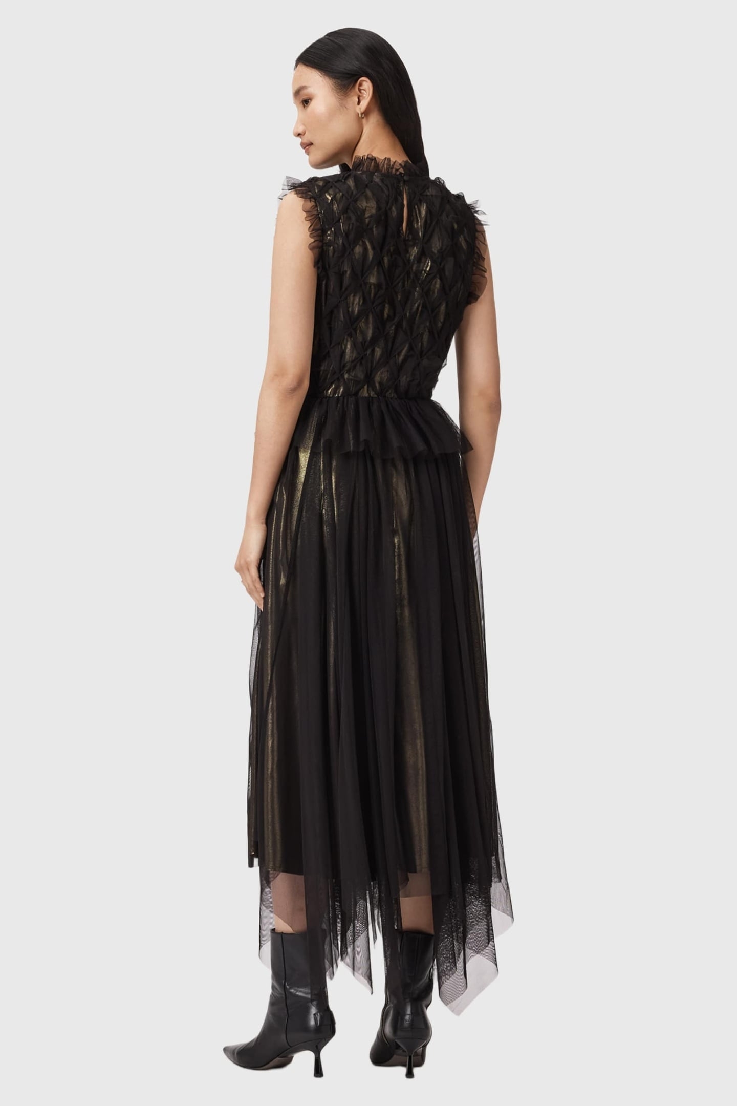 LOLA TULLE DRESS METALLIC GOLD 2