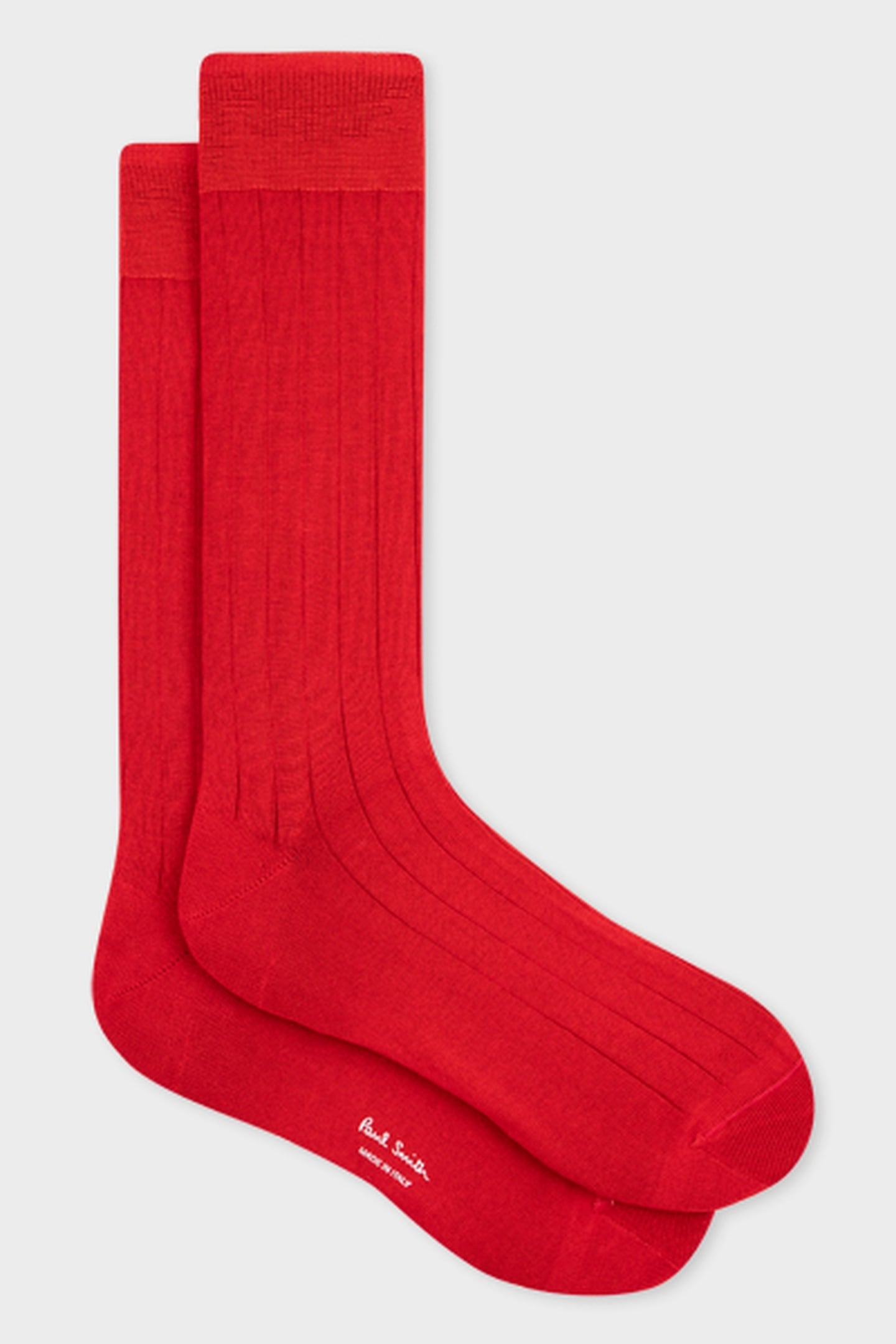SOCK PLAIN RIB RED 5