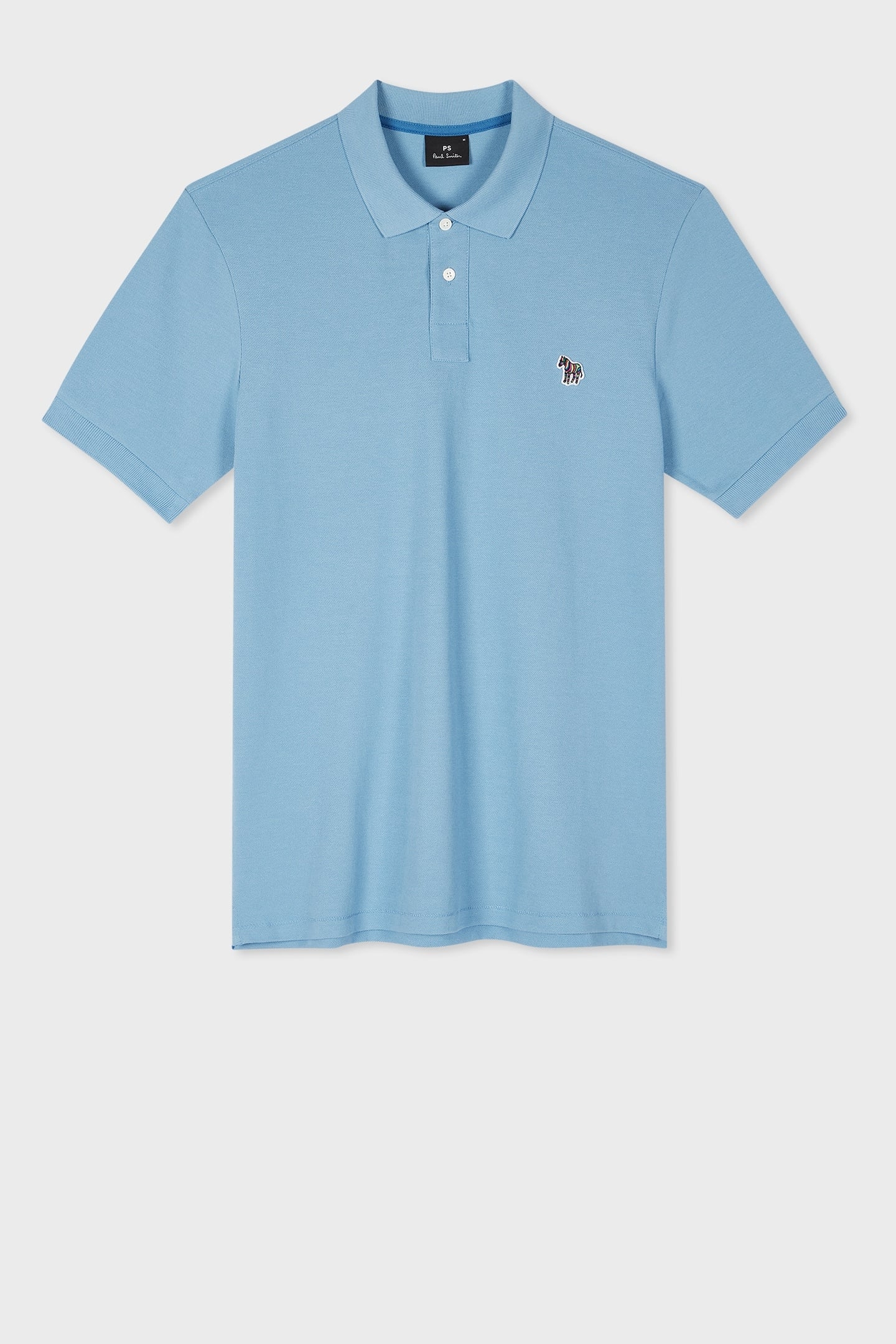 REG FIT SS POLO SHIRT ZEBRA LIGHT BLUE 4