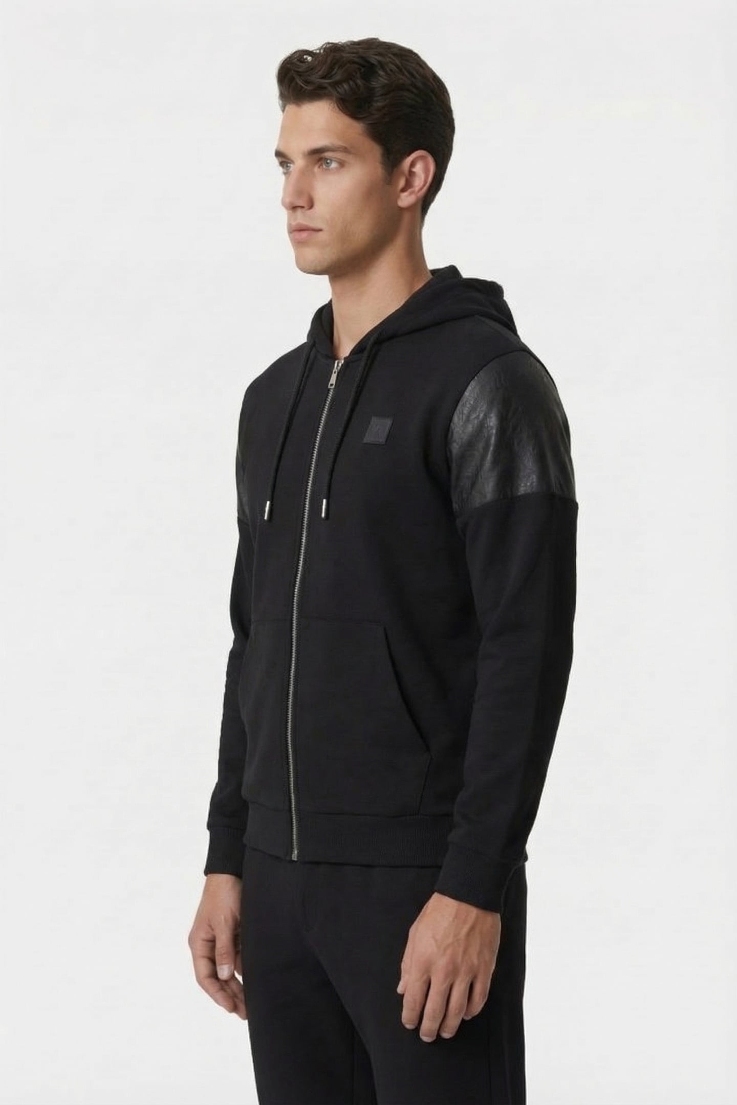 BLACK SWEAT HOODY JACKET 3