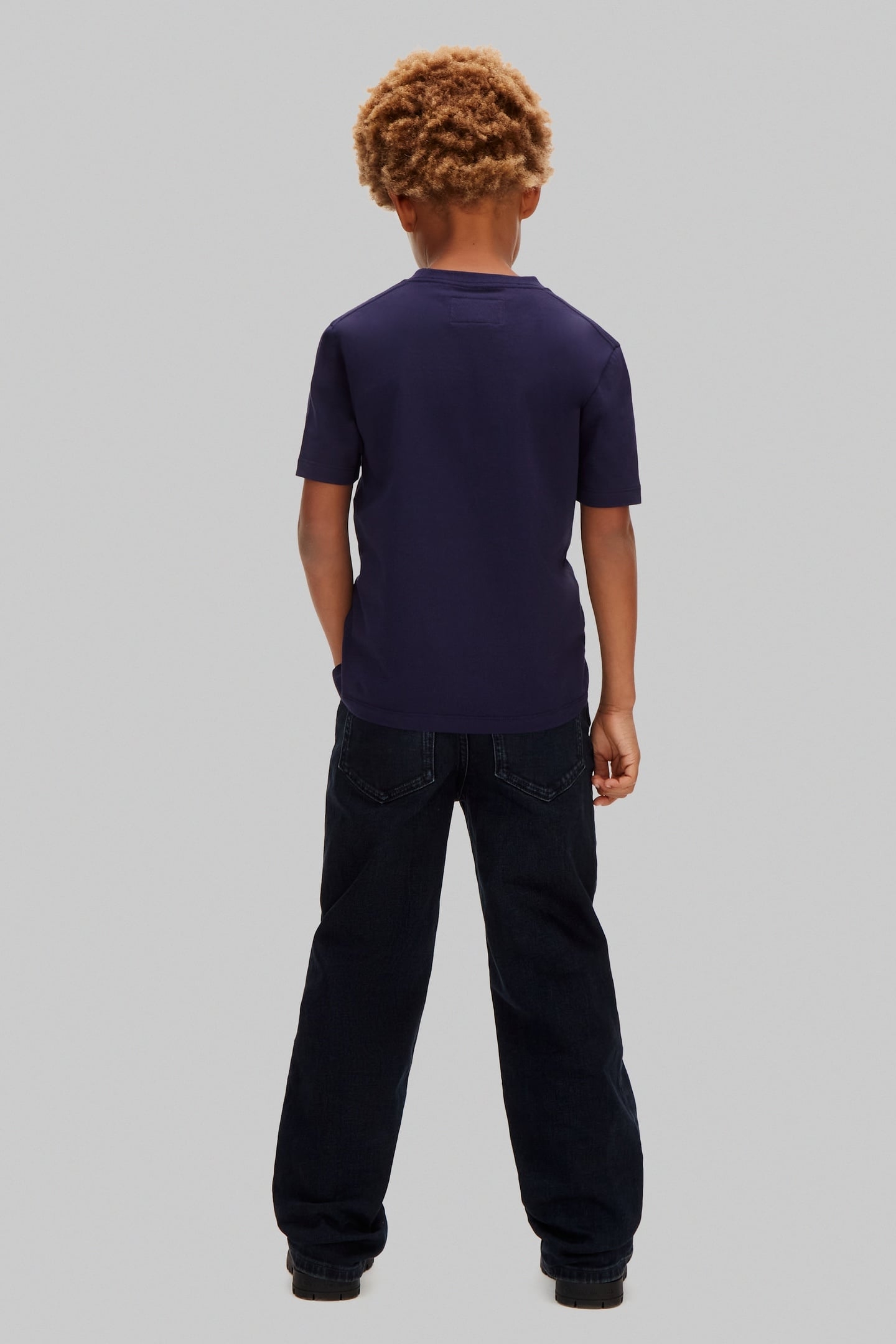 BOYS LOGO LABEL SS T-SHIRT EVENING BLUE 4