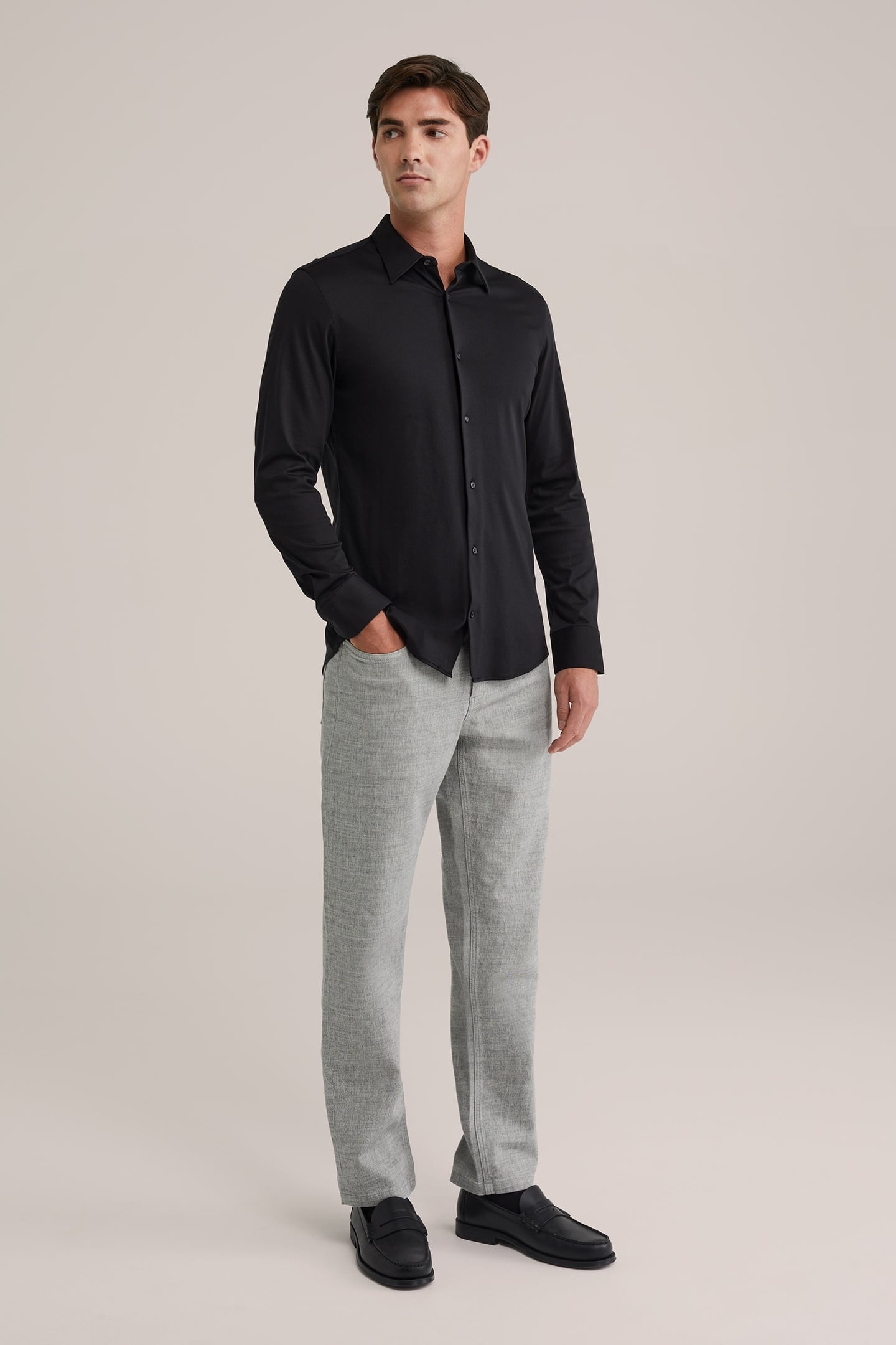 5-POCKET MID WAIST BLENDED LIGHT GREY 3