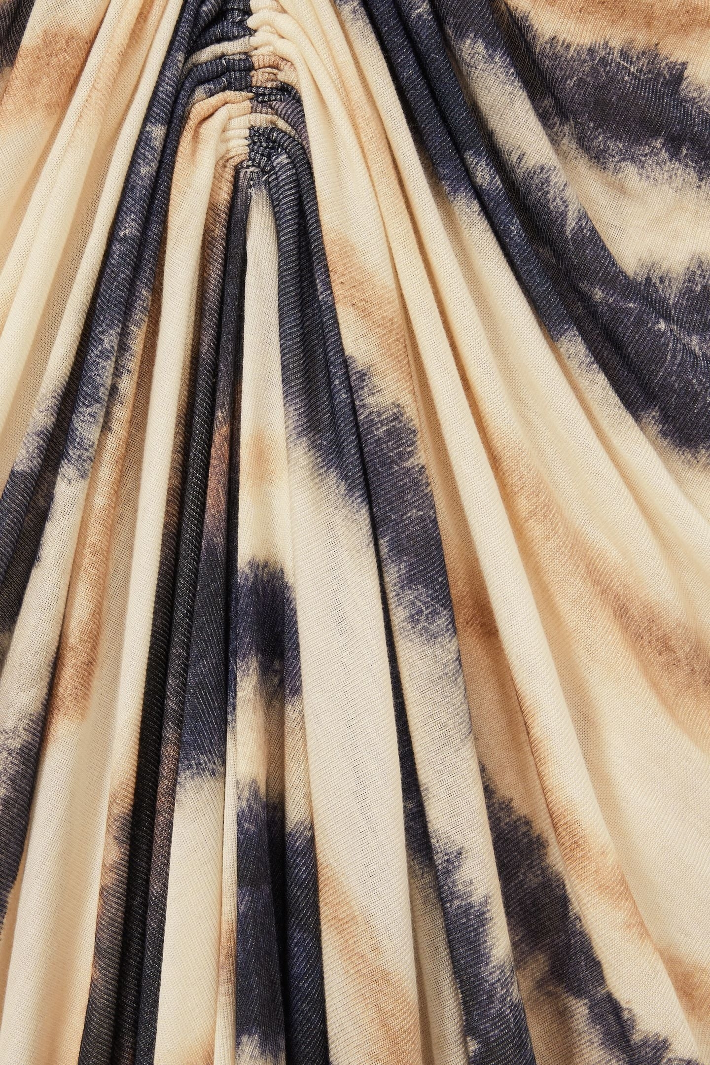 PRINTED RUCHED JERSEY DRESS NEUTRAL/NAVY 5