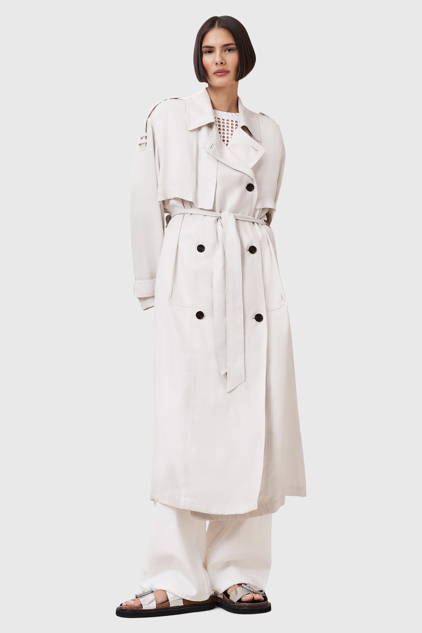LINNIE TRENCH STONE WHITE 1