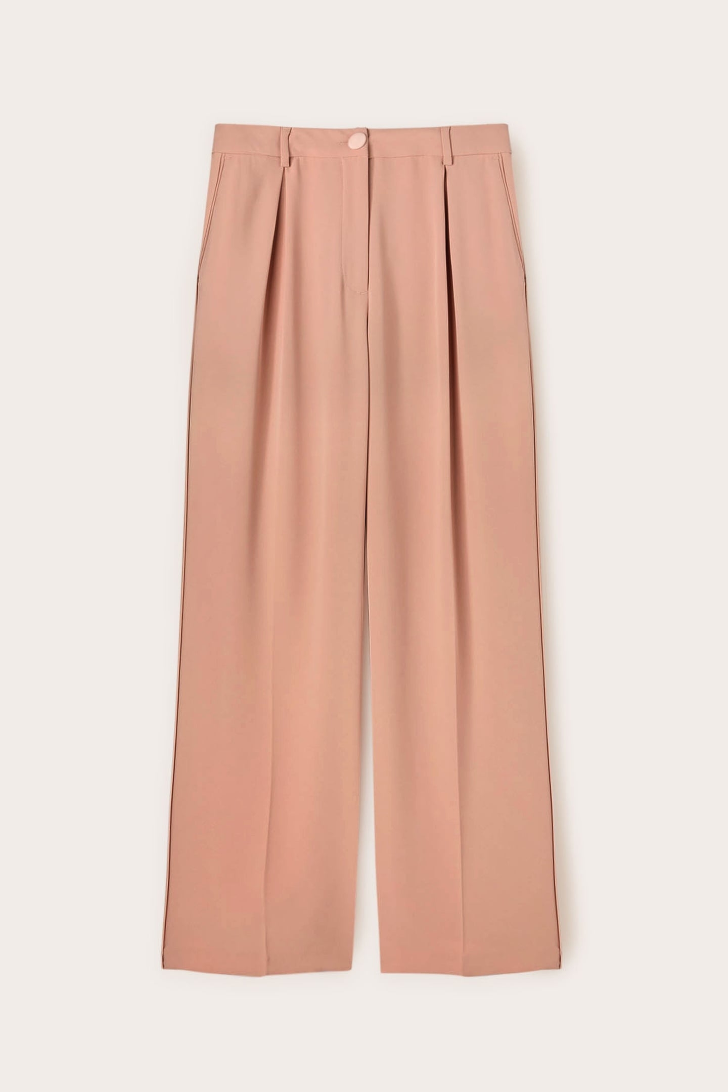 SATIN PALAZZO TROUSERS WITH SIDE PIPING PINK 5