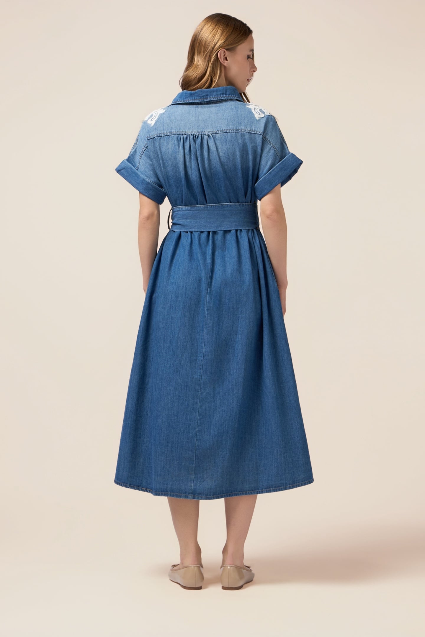 DENIM SHIRT WITH EMBROIDERY LIGHT BLUE 3