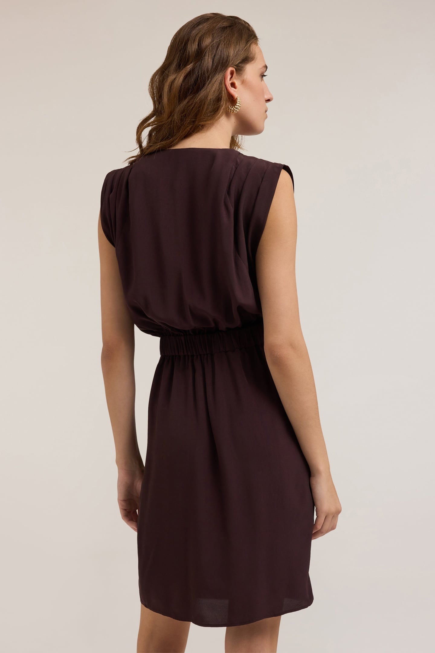 WRAP DRESS IN VISCOSE BROWN 2