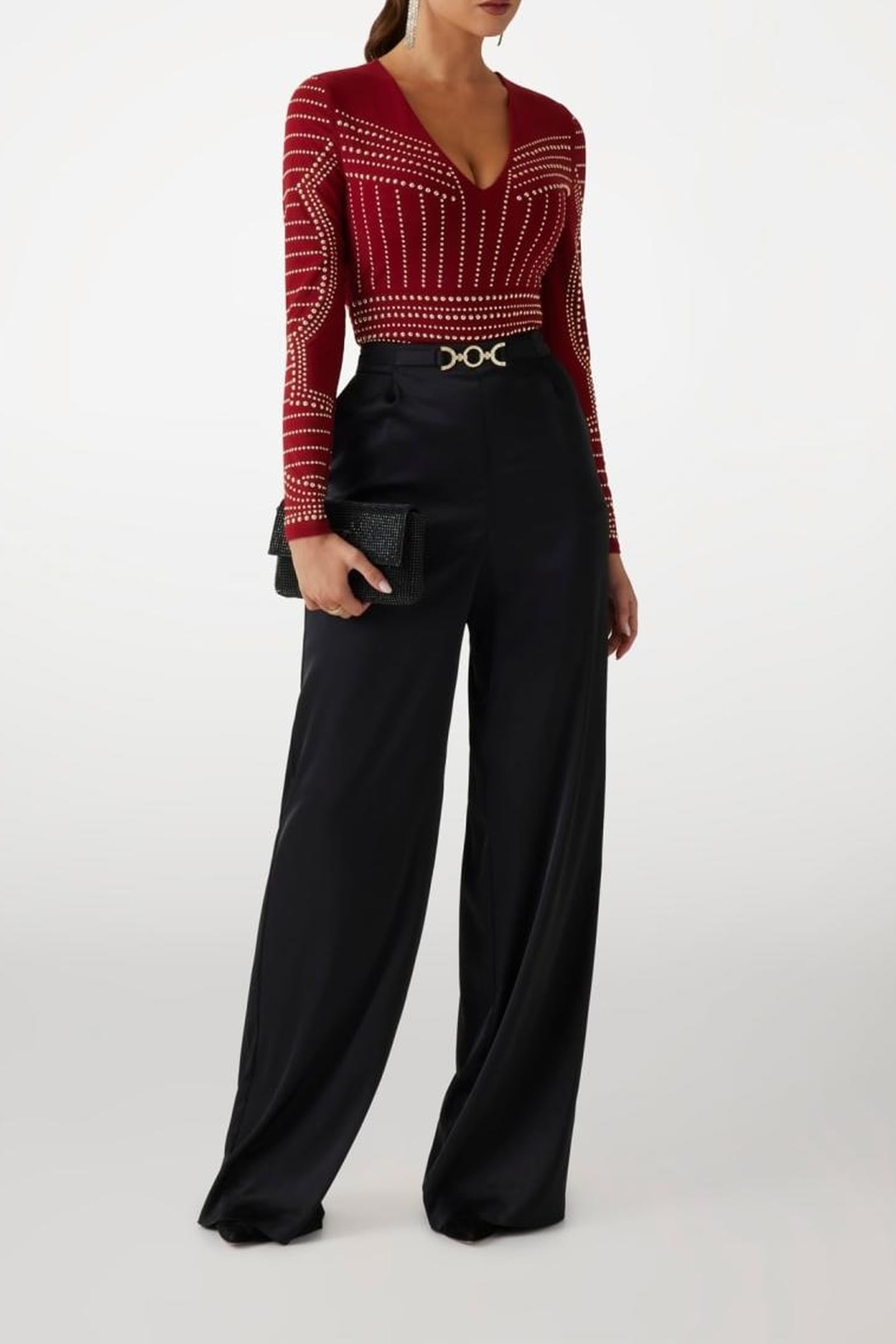 MARCIANO BY GUESS KRISTAL BODYSUIT DARK JAM RED 1