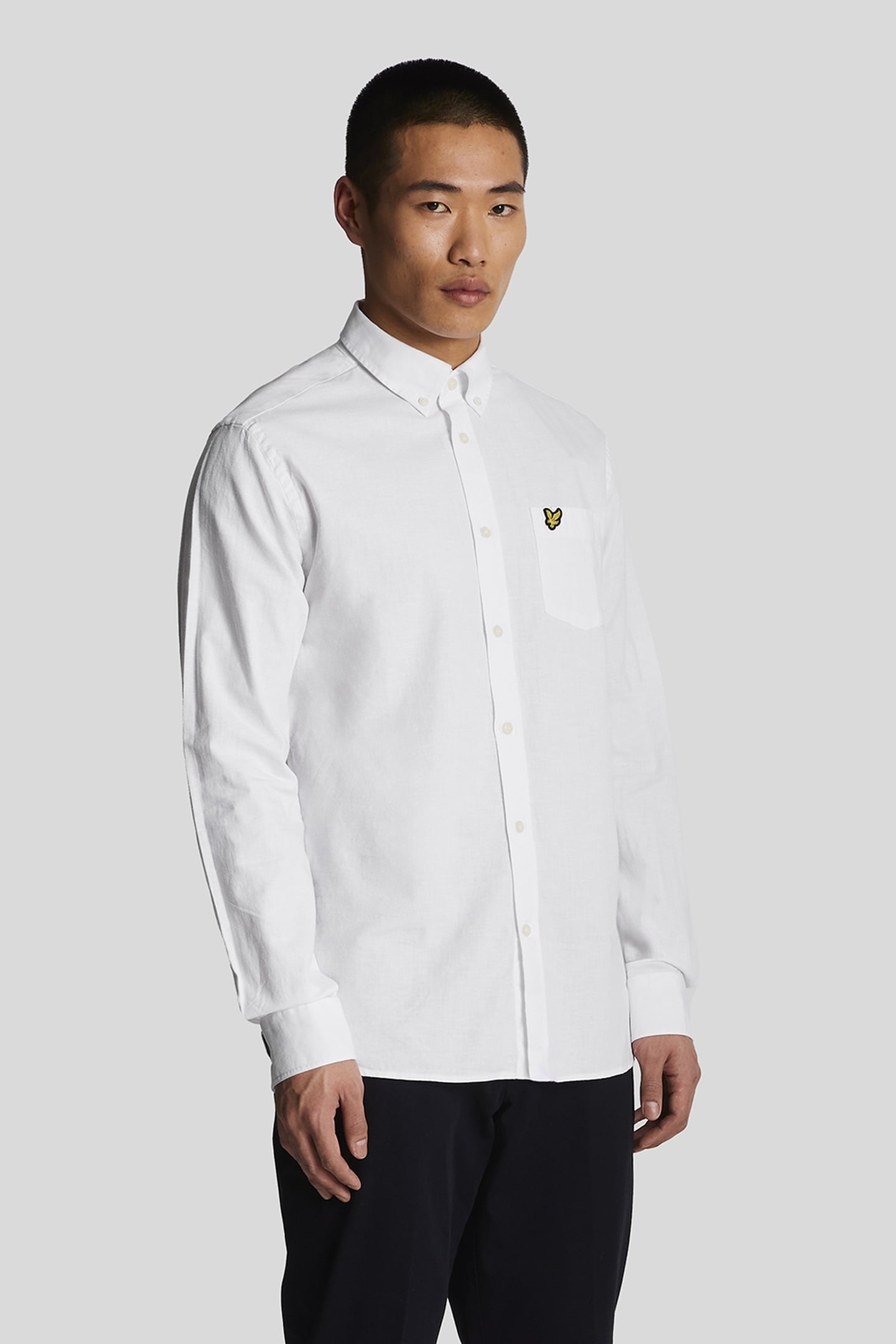 COTTON LINEN BUTTON DOWN SHIRT WHITE 2